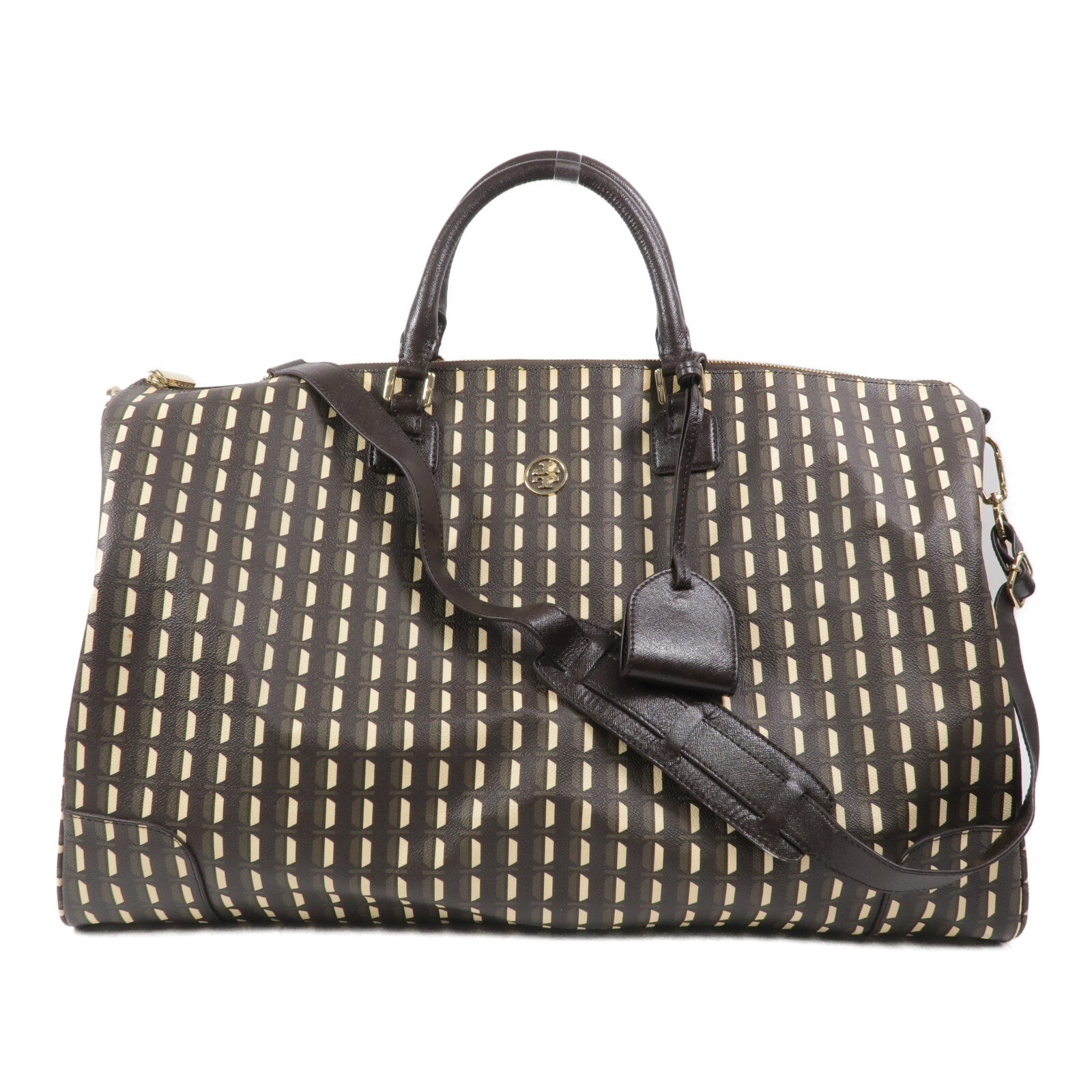 Tory Burch 塗層帆布Boston Bag手挽肩背兩用袋