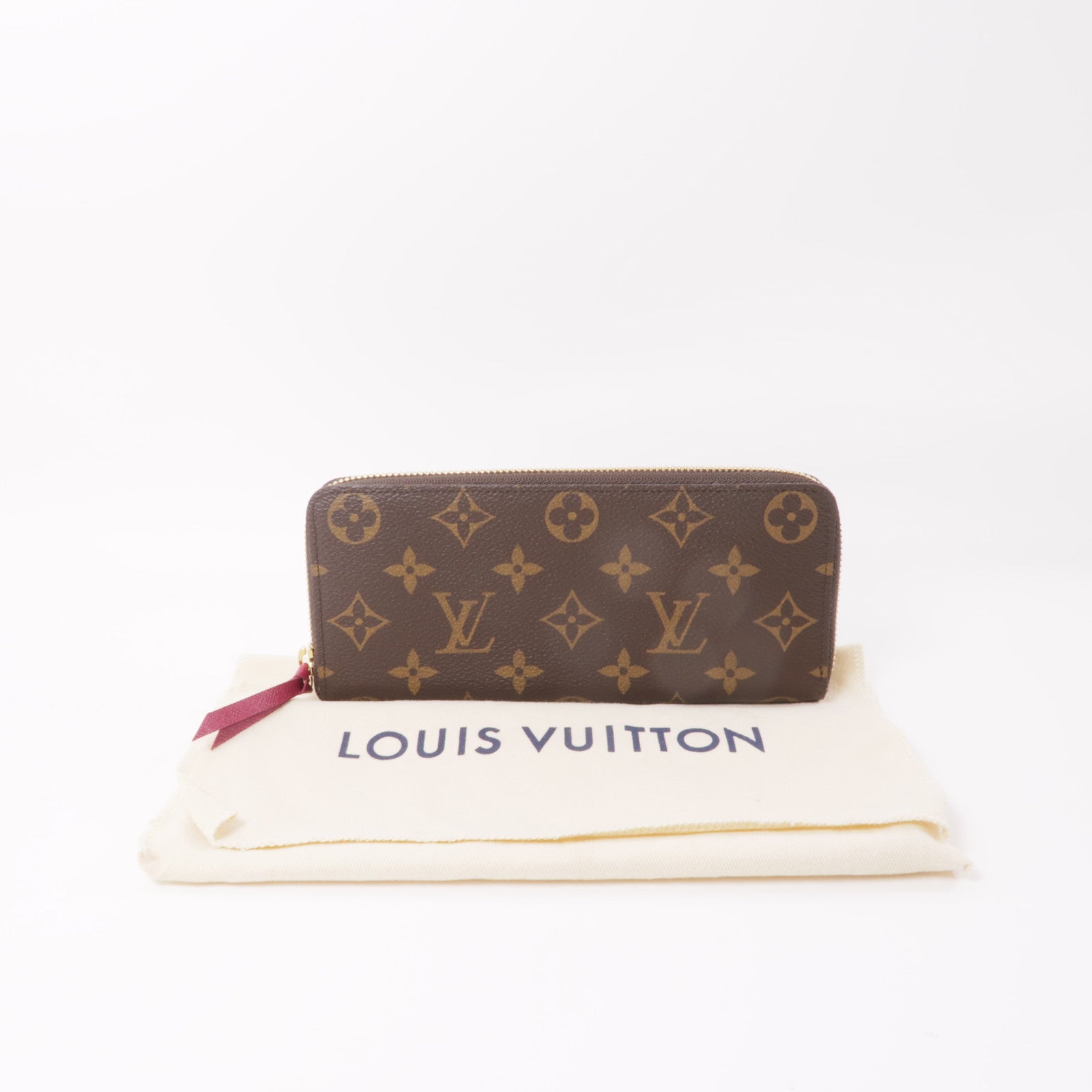LOUIS VUITTON Monogram Zippy Wallet金扣長錢包棕色/紫色
