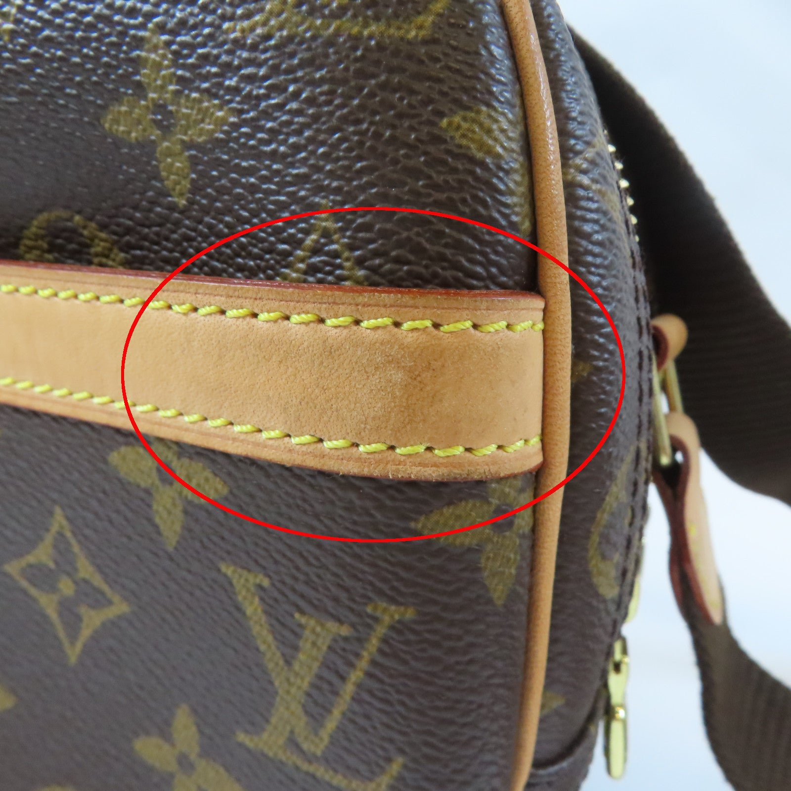 LOUIS VUITTON Monogram Reporter PM金扣肩背袋啡色