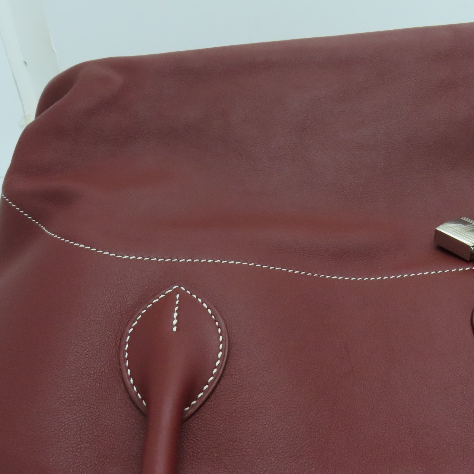 HERMES Veau Swift Leather Bolide Relax 35 Handle Bag Silver Buckle
