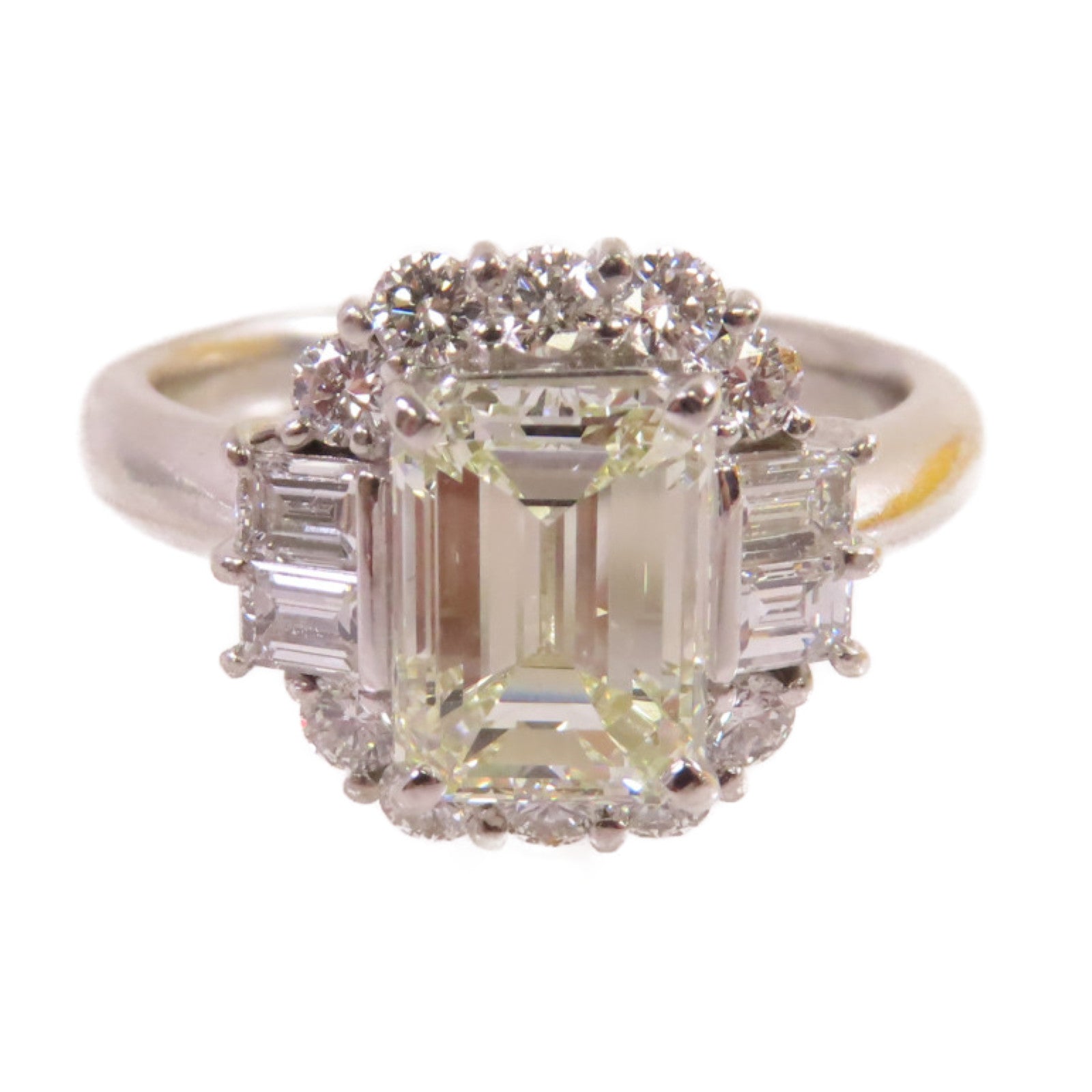 JEWELRY PT900鉑金/2.077ct鑽石/0.88ct鑽石Diamond Ring戒指US#8
