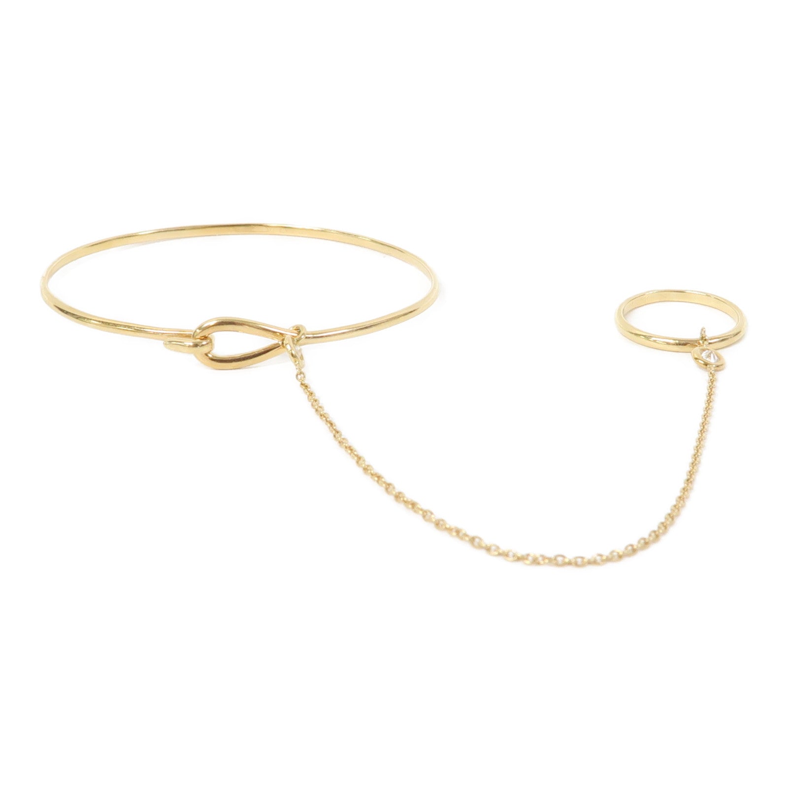 Dior 18K金Bracelet With Ring戒指手鐲US#5.5
