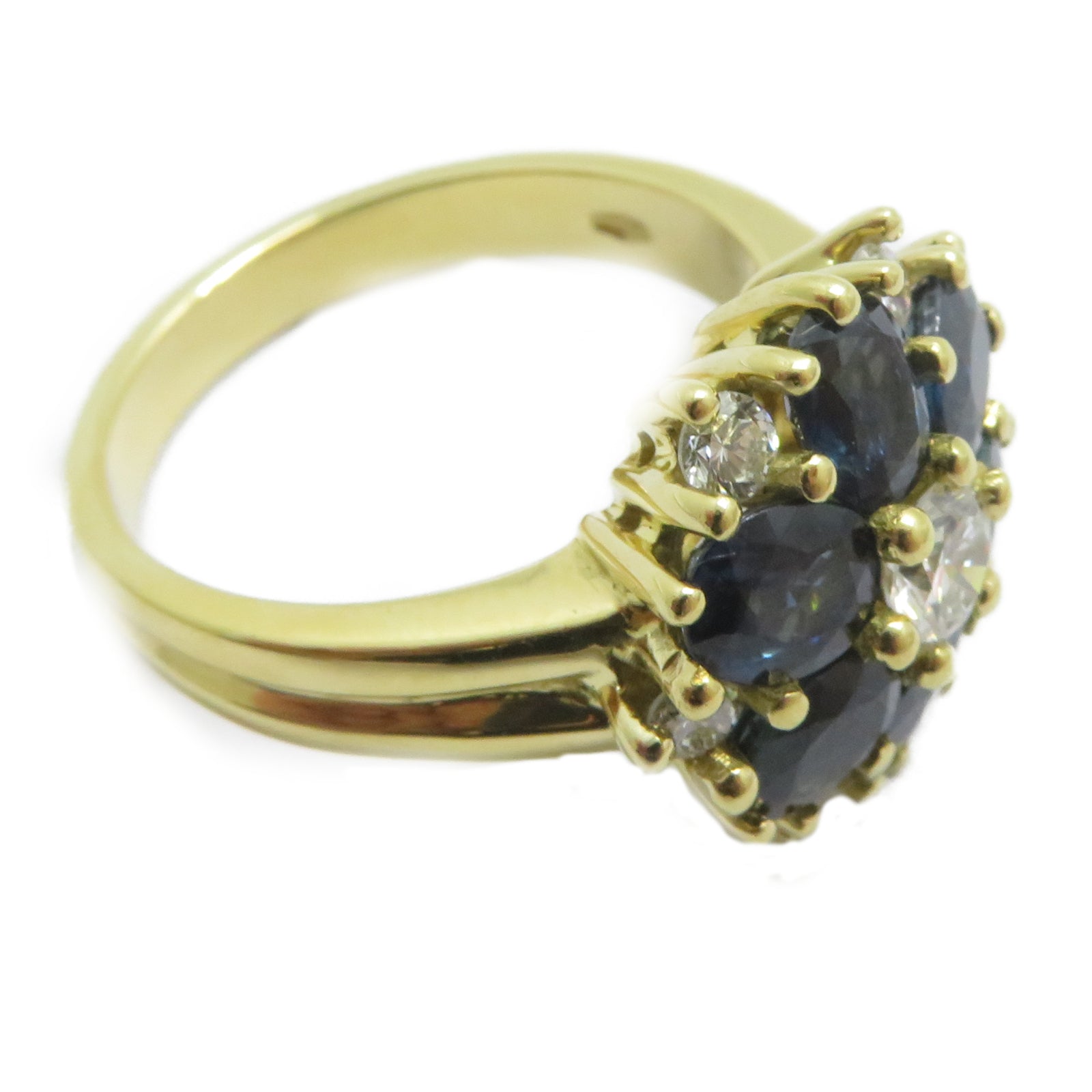 JEWELRY 【激減優惠】18K黃金Sapphire Ring藍寶石鑽石戒指US#7.25