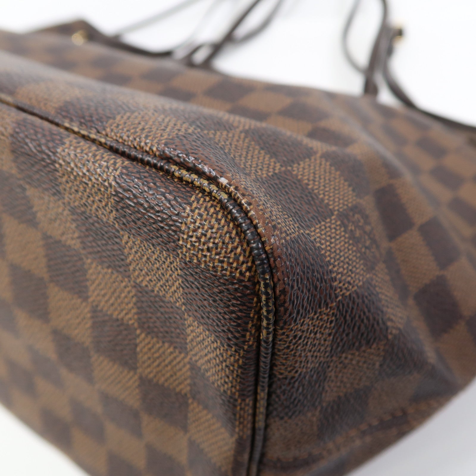 LOUIS VUITTON 【激減優惠】Damier Ebene Neverfull MM金扣肩背袋啡色