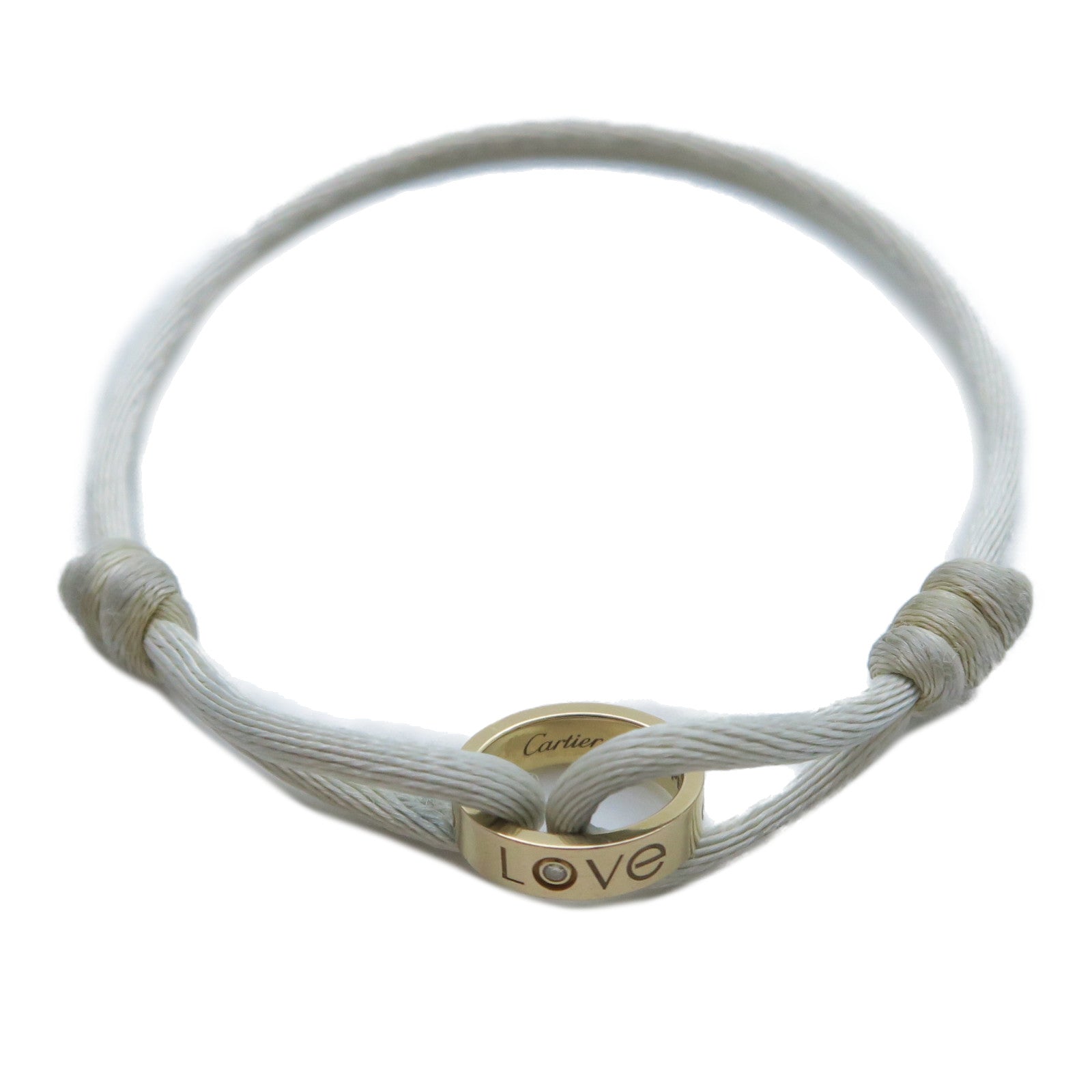 CARTIER 18K黃金Love Bracelet手鏈白色/金色