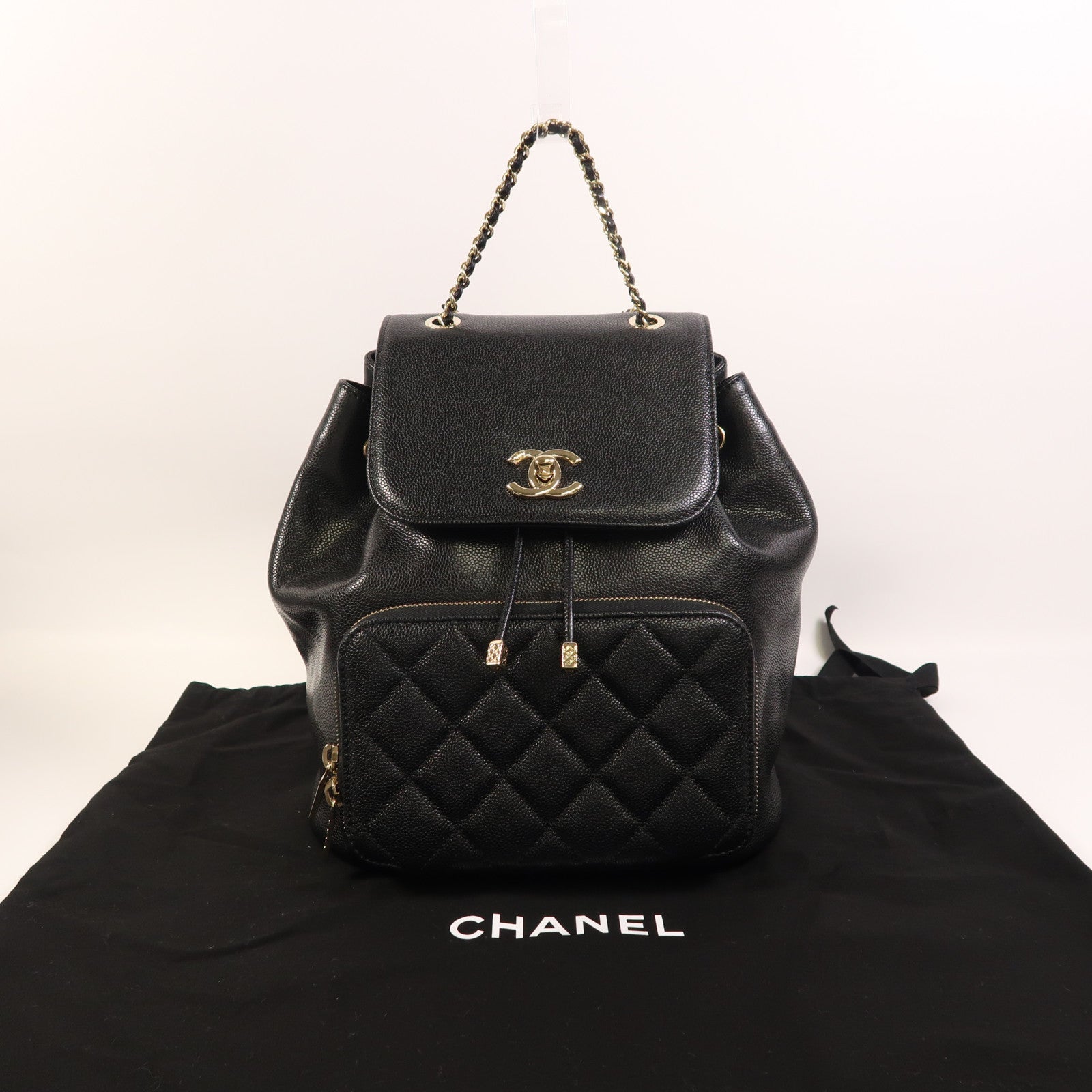 CHANEL 牛皮皮革Affinity Backpack金扣背包