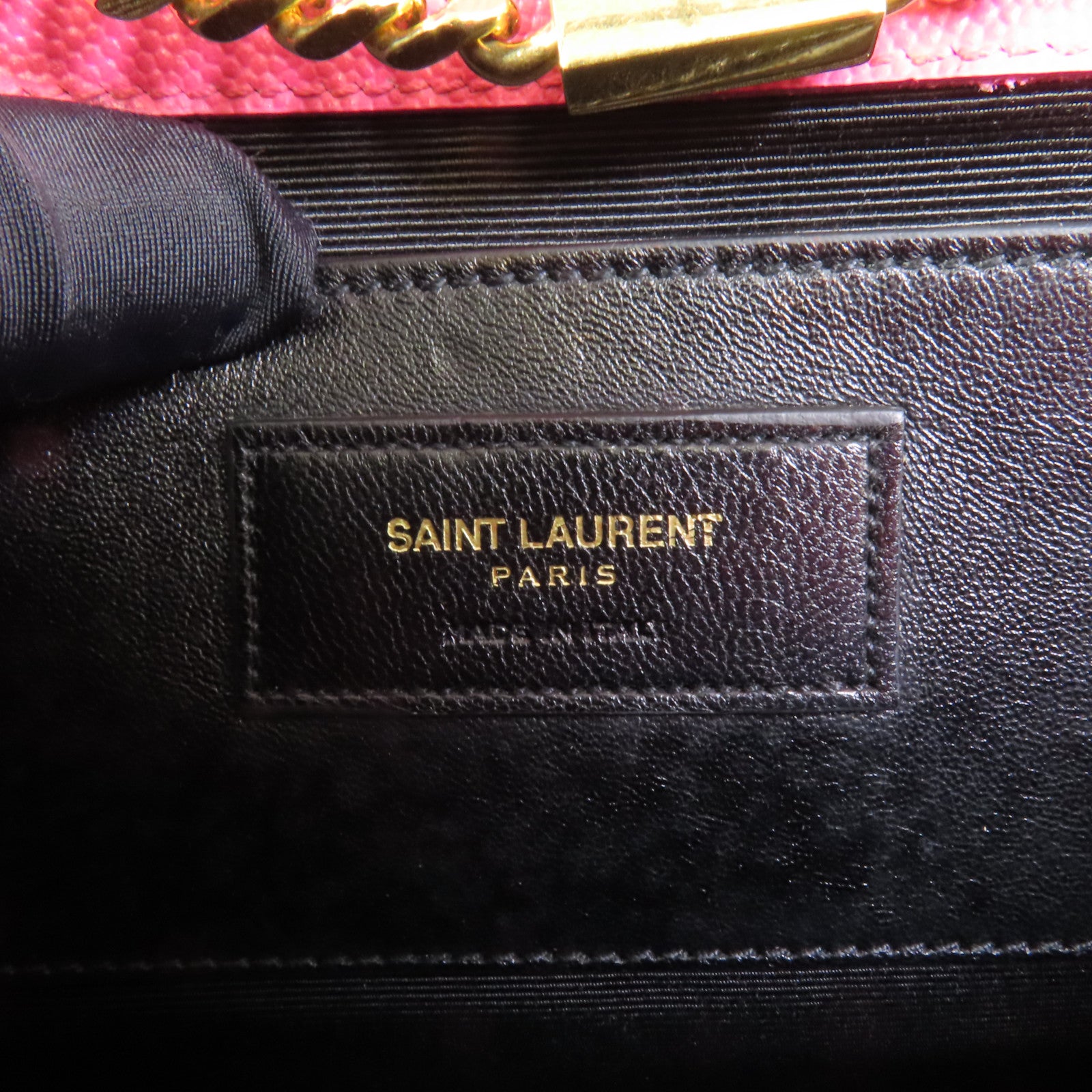 SAINT LAURENT 牛皮皮革Chain Shoulder金扣鏈帶肩背袋