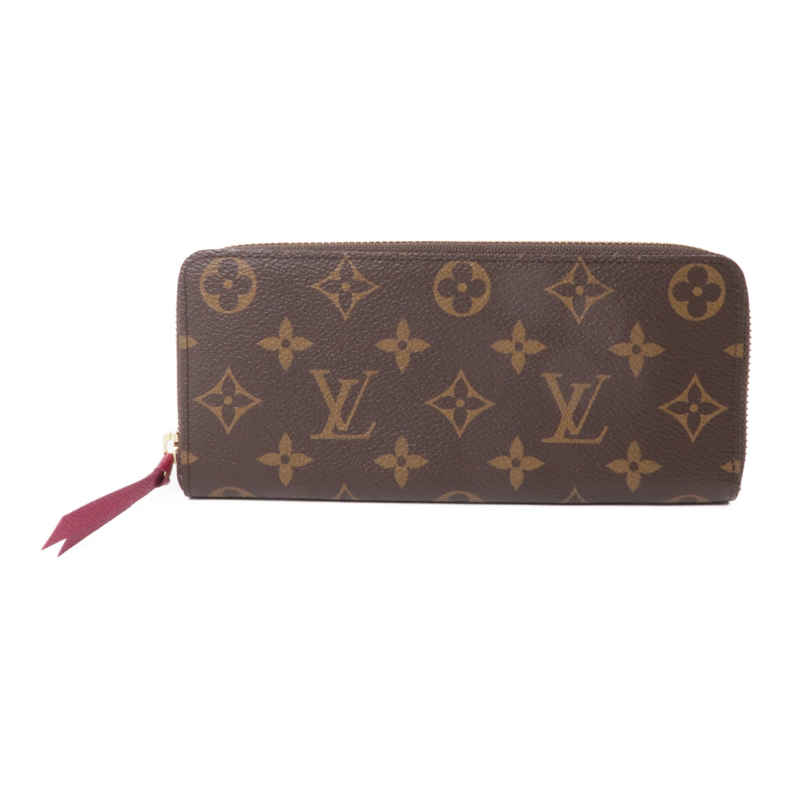 LOUIS VUITTON Monogram Zippy Wallet金扣長錢包棕色/紫色