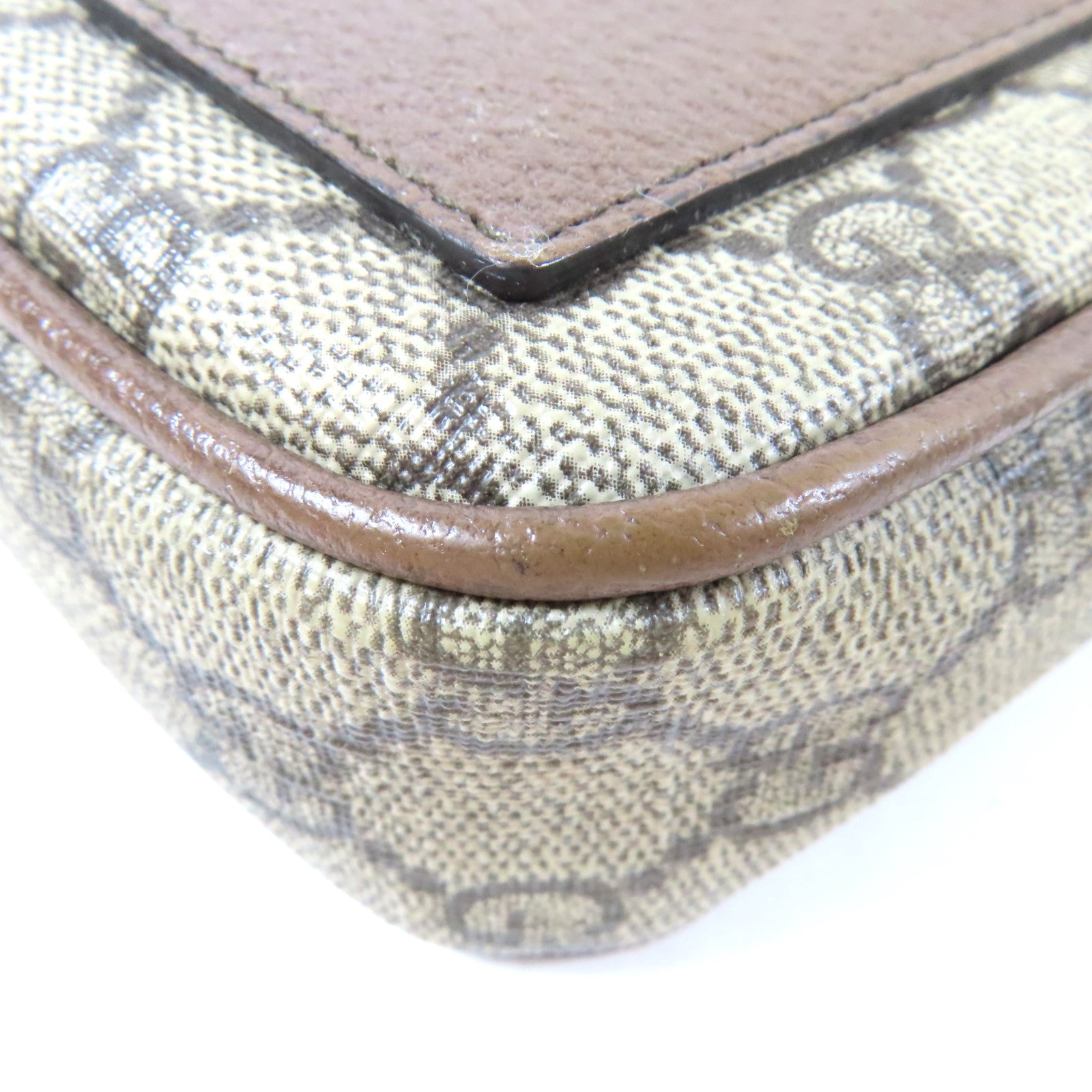GUCCI 塗層帆布Ophidia Phone Bag金扣肩背袋啡色