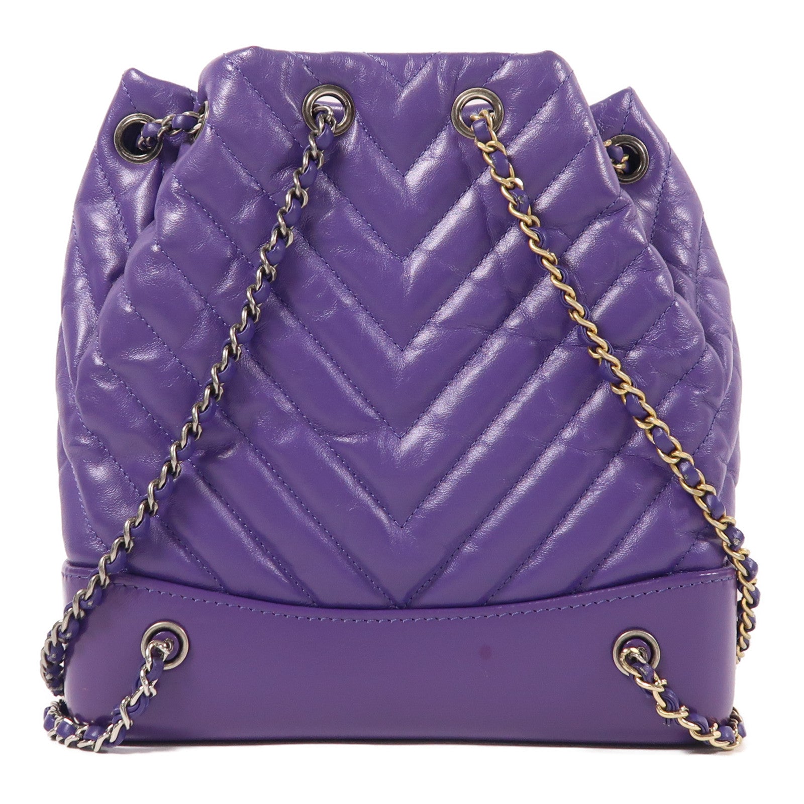 CHANEL 皮革Gabrielle BackPack鏈帶背包