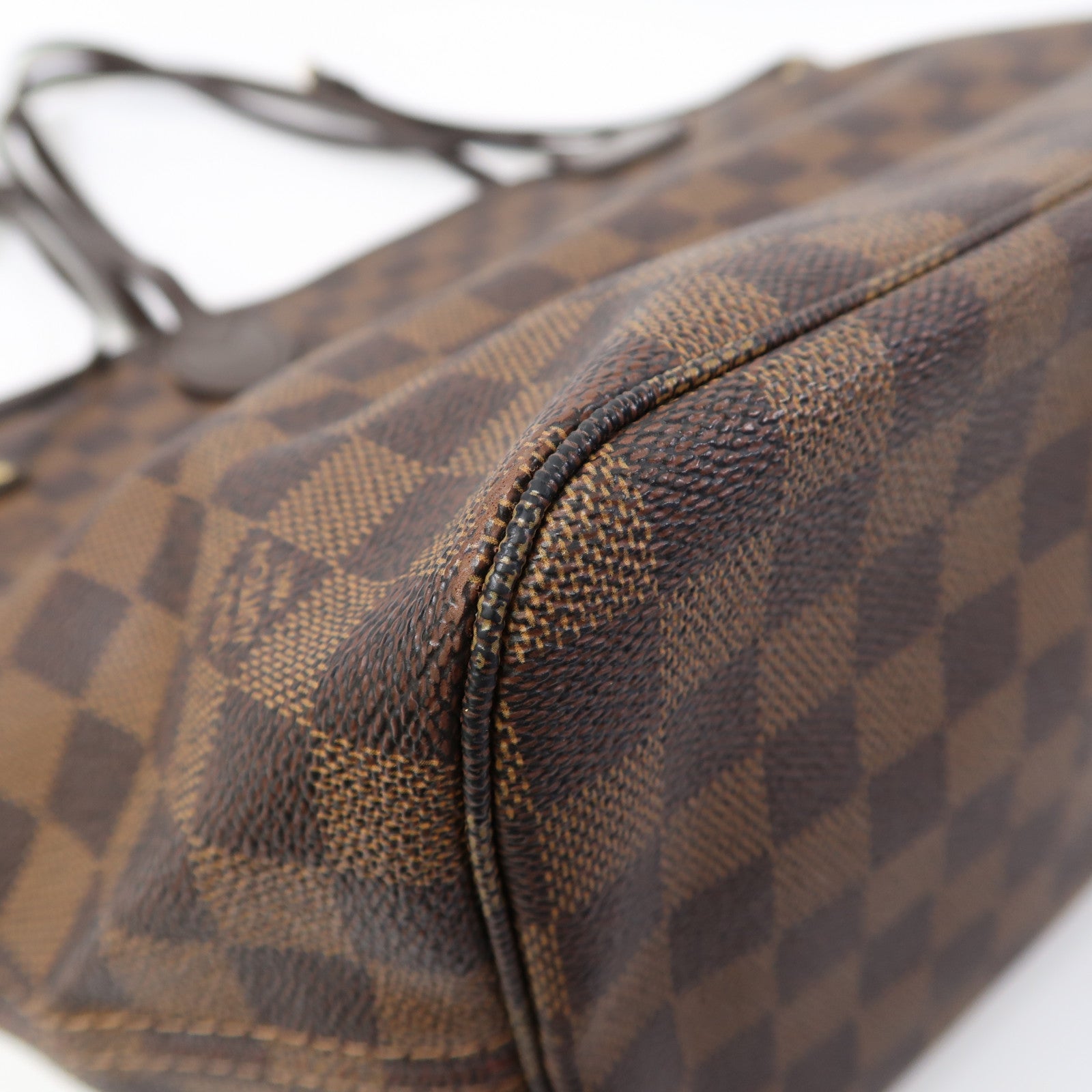 LOUIS VUITTON 【激減優惠】Damier Ebene Neverfull MM金扣肩背袋啡色