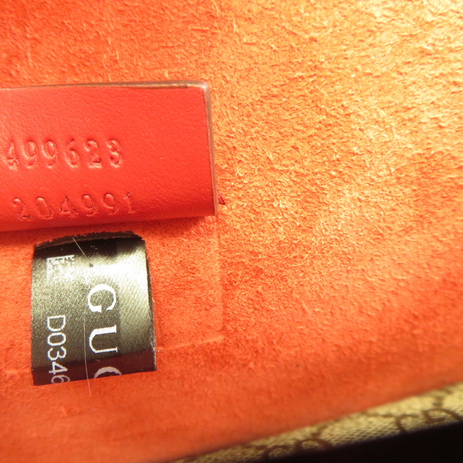 GUCCI 塗層帆布Disoysus銀扣鏈帶肩背袋紅色