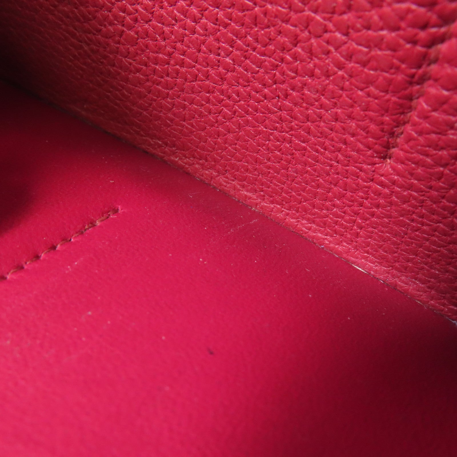 HERMES PHW Dogon GM Long Wallet Clemence Leather B5 Rubis