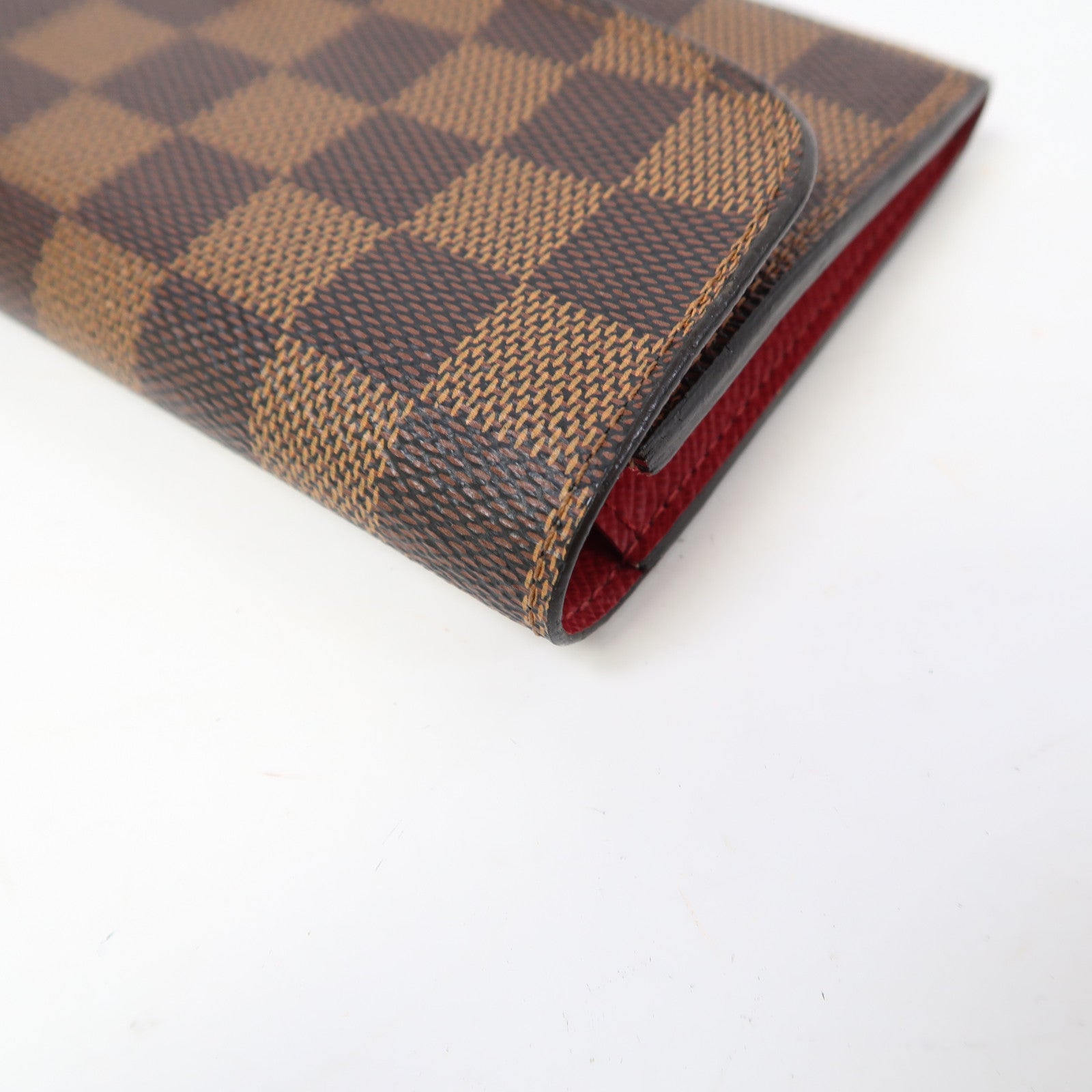 LOUIS VUITTON Damier Ebene Emilie Wallet金扣長錢包啡色