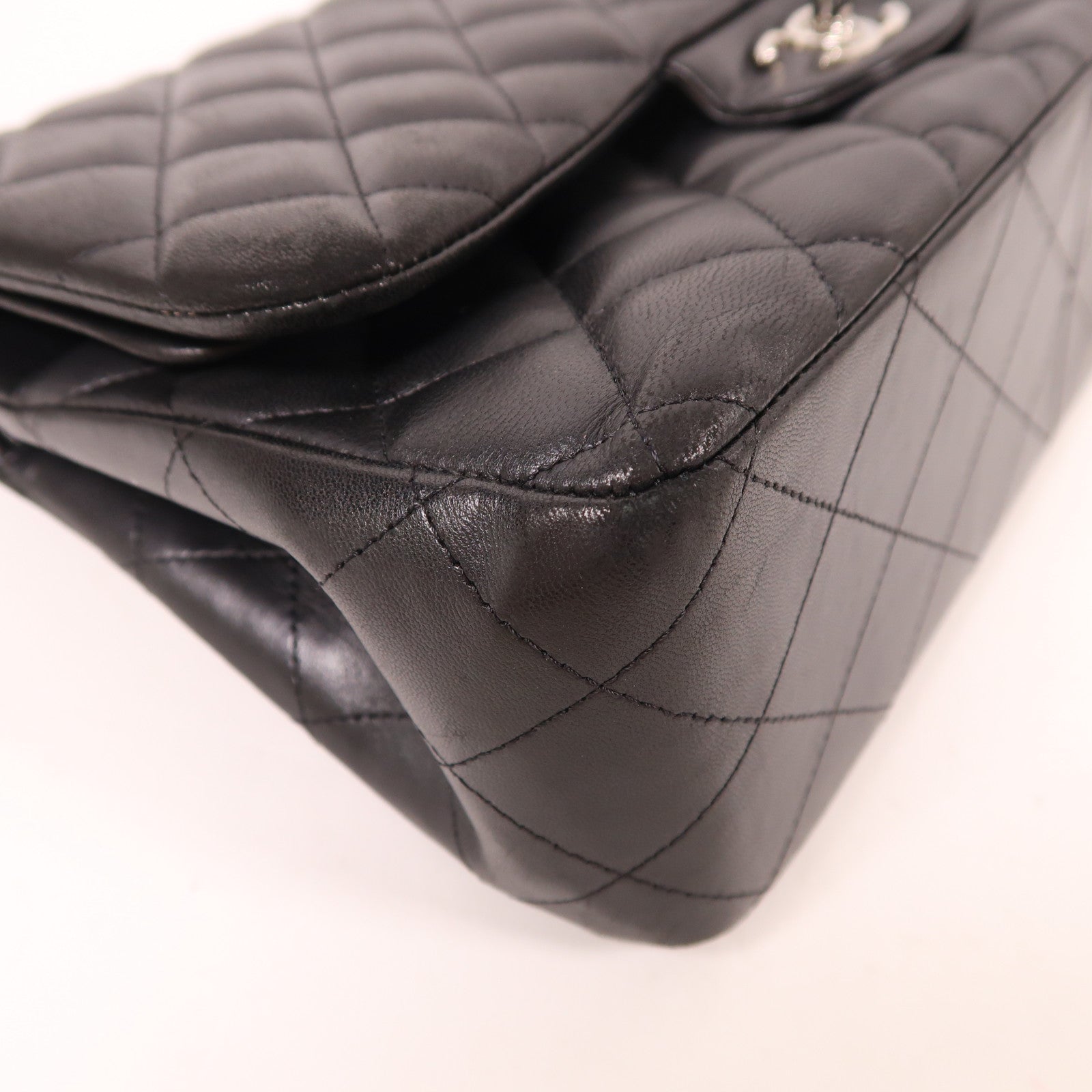 CHANEL CC SHW Large Classic Chain Shoulder Bag Lambskin Leather Black