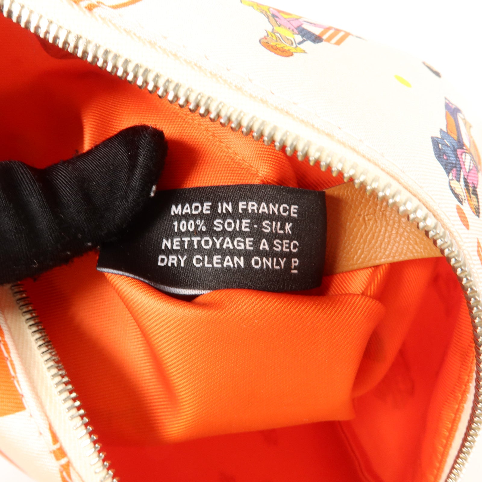 HERMES 絲質Silky Pocket Cosmetic Pouch小袋Geranium/Nata/Gold