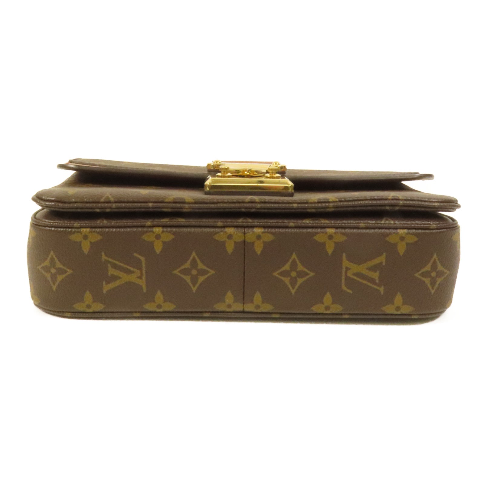 LOUIS VUITTON Monogram Marceau金扣鏈帶肩背袋棕色