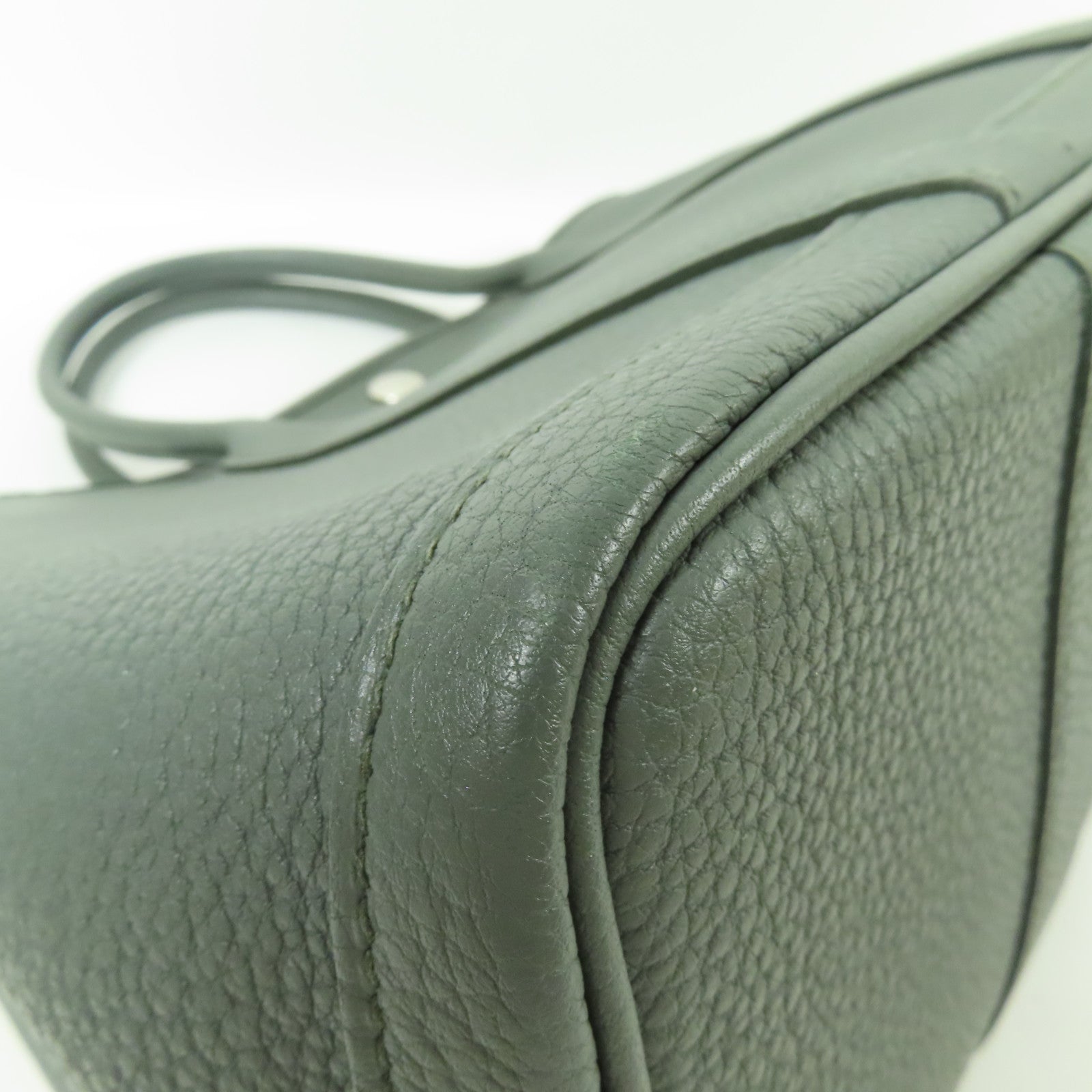 HERMES Negonda皮革Garden Party TPM銀扣手挽袋Vert Amande
