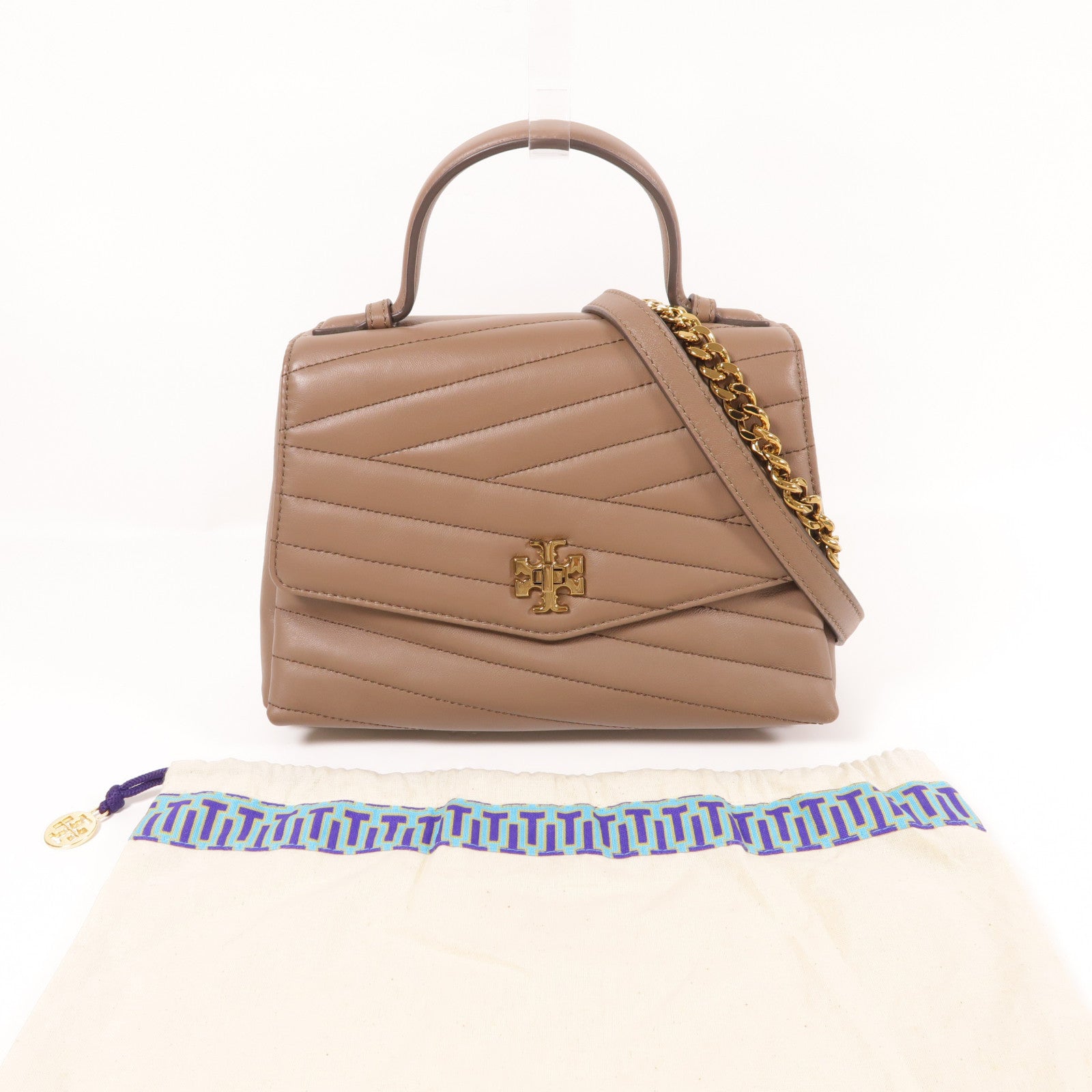Tory Burch 羊皮皮革2 Way Shoulder金扣手挽肩背兩用袋