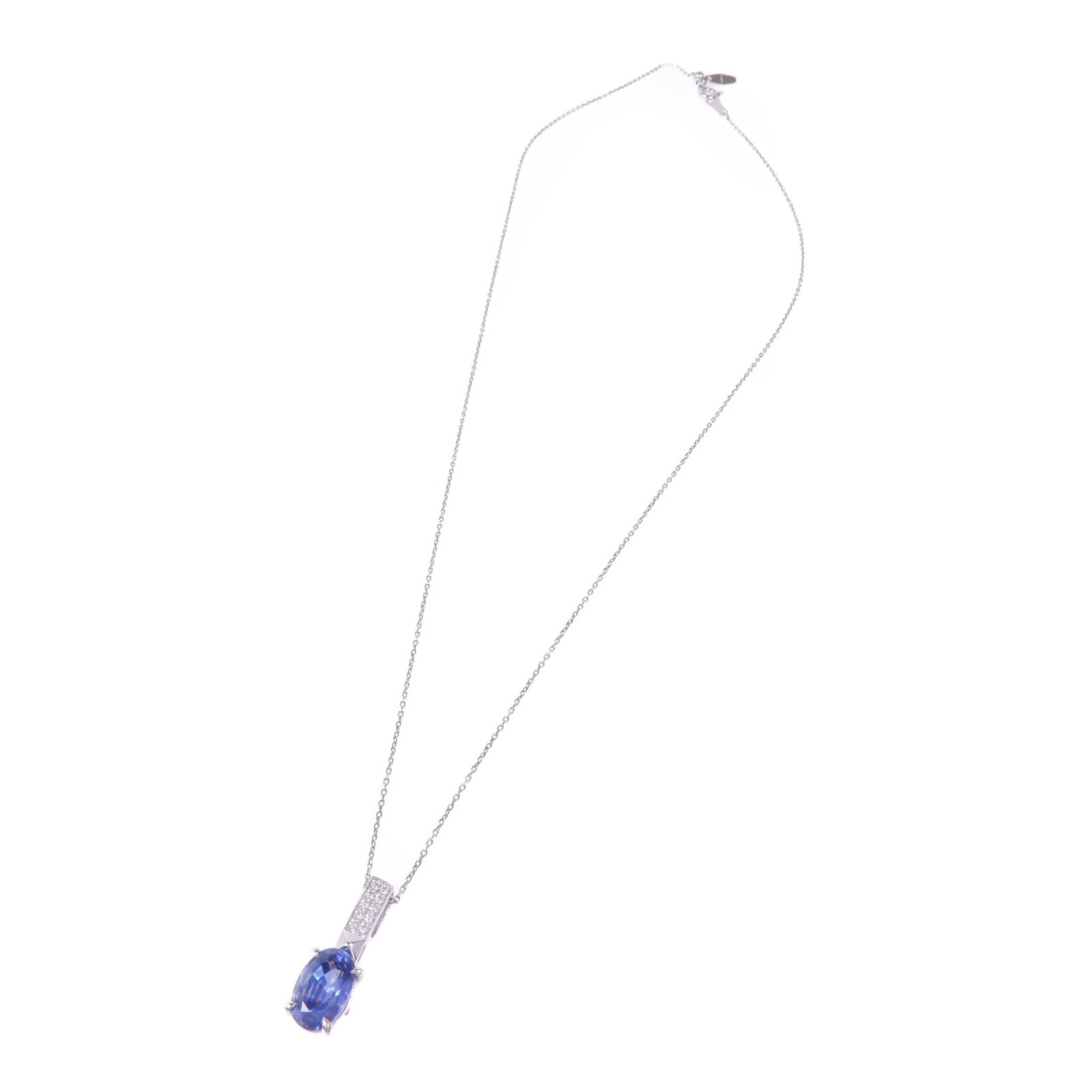 JEWELRY 【激減優惠】PT900/PT850鉑金Sapphire Diamond Necklace藍寶石/鑽石項鍊