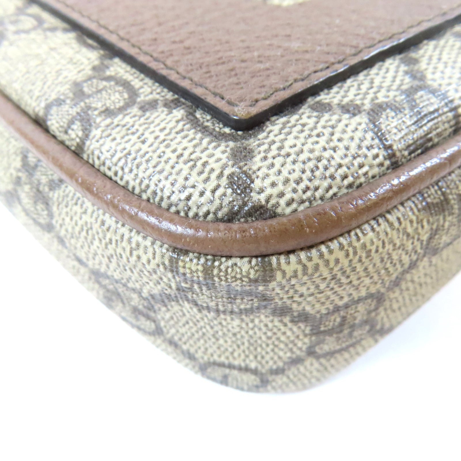 GUCCI 塗層帆布Ophidia Phone Bag金扣肩背袋啡色
