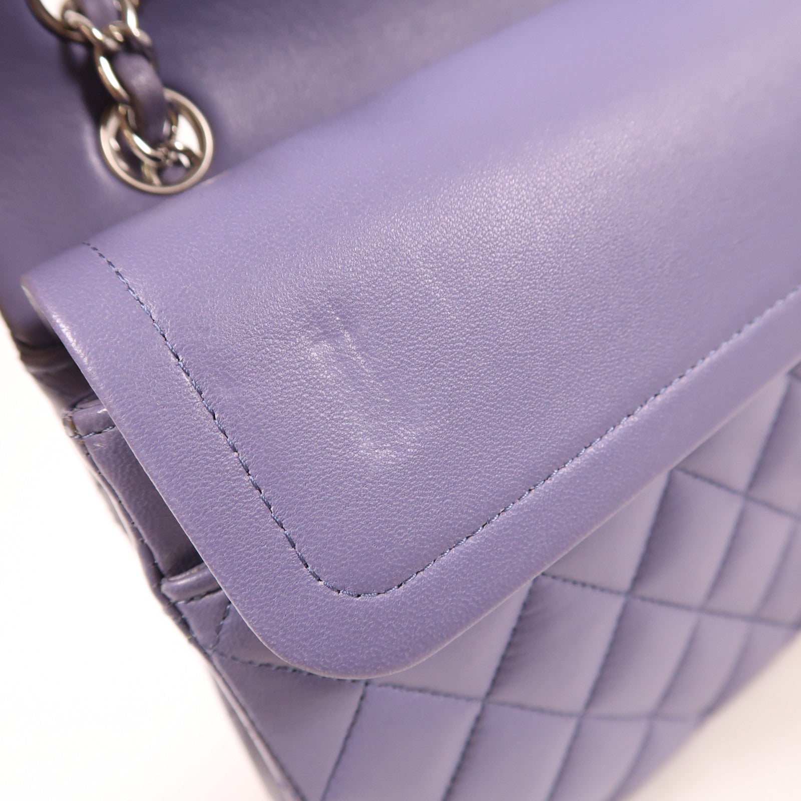 CHANEL 羊皮皮革Classic 25銀扣鏈帶肩背袋