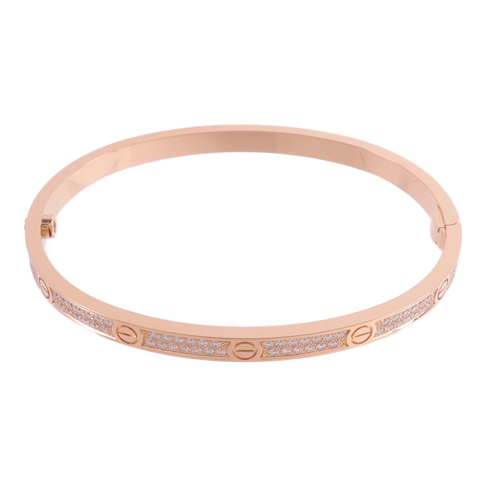 CARTIER 18K玫瑰金Love Bracelet Small Model Paved鑽石手鐲