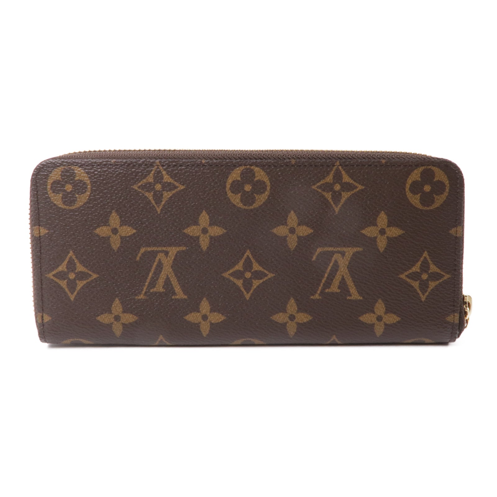 LOUIS VUITTON Monogram Zippy Wallet金扣長錢包棕色/紫色