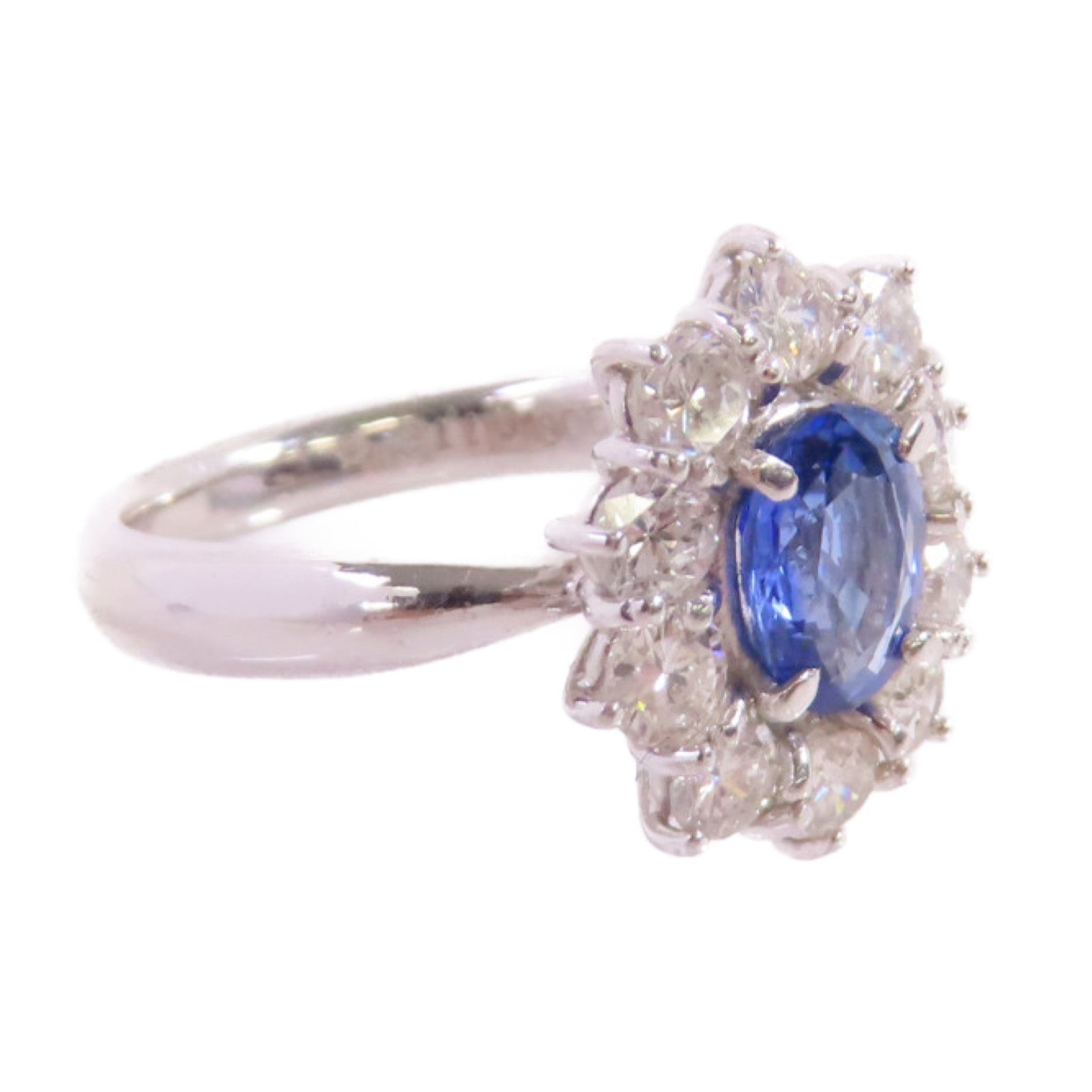 JEWELRY PT900鉑金/藍寶石/1.13ct鑽石Sapphire Diamond Ring戒指US#6.25