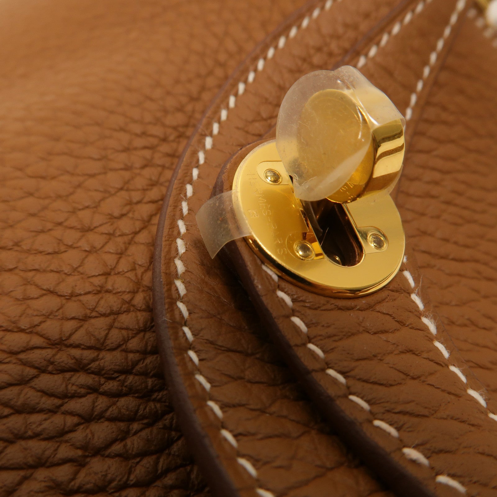 HERMES Clemence皮革Mini Lindy金扣手挽肩背兩用袋