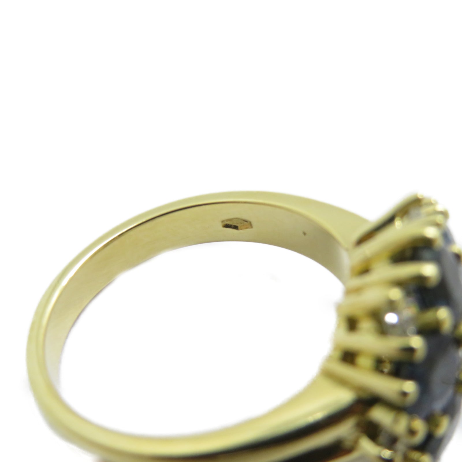JEWELRY 【激減優惠】18K黃金Sapphire Ring藍寶石鑽石戒指US#7.25
