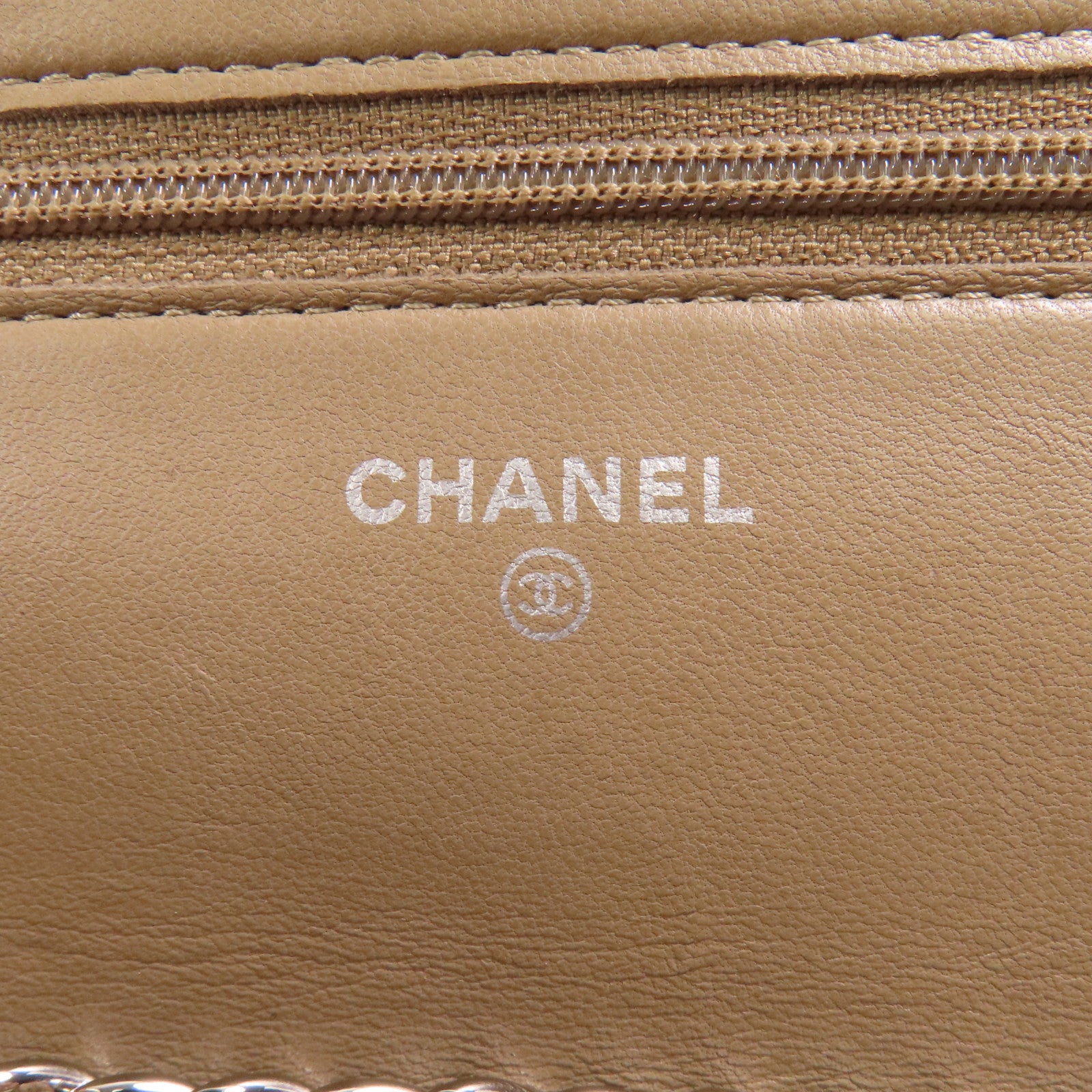 CHANEL 羊皮皮革WOC 19cm銀扣鏈帶肩背袋