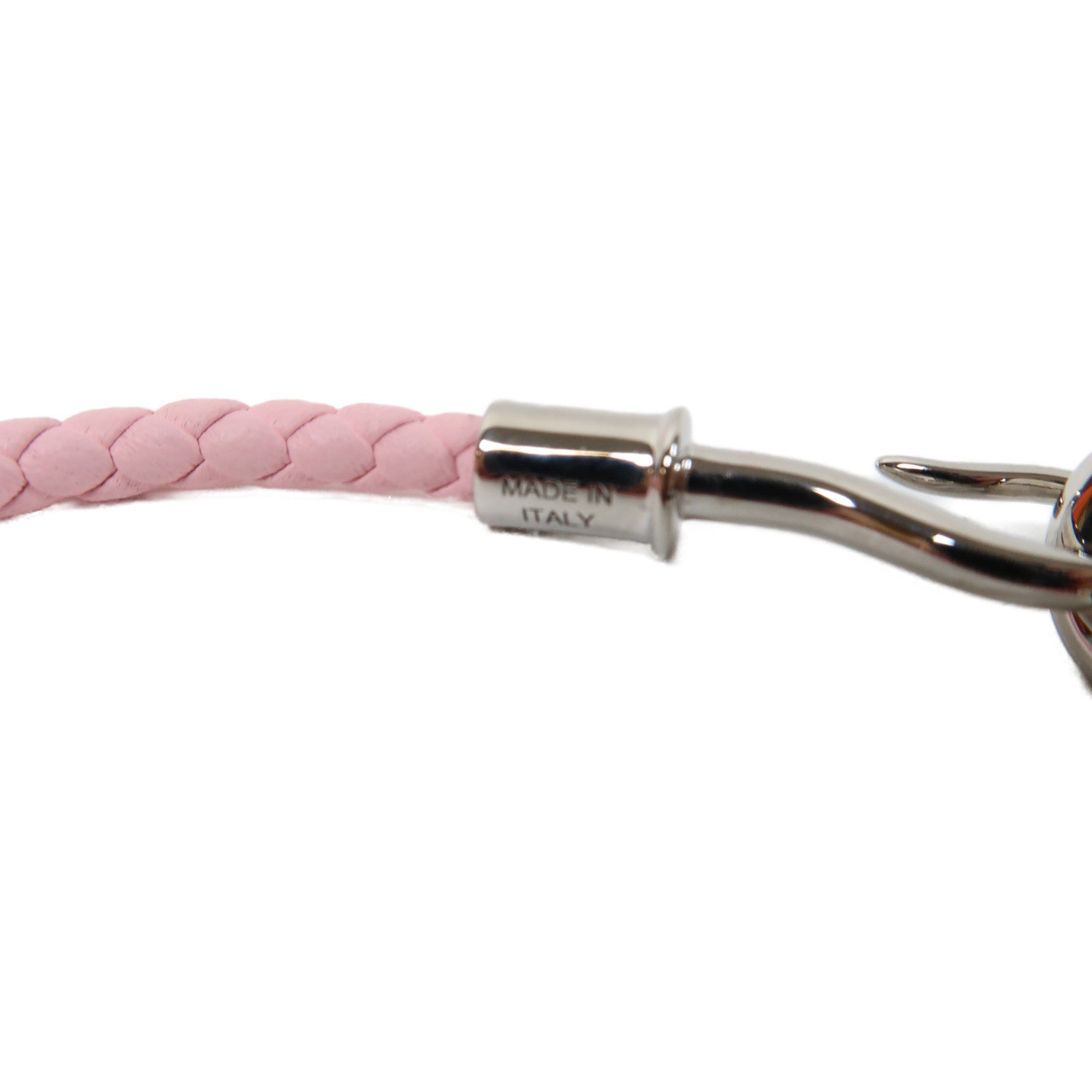 HERMES 皮革Jumbo H Bracelet銀扣手鐲櫻花粉色