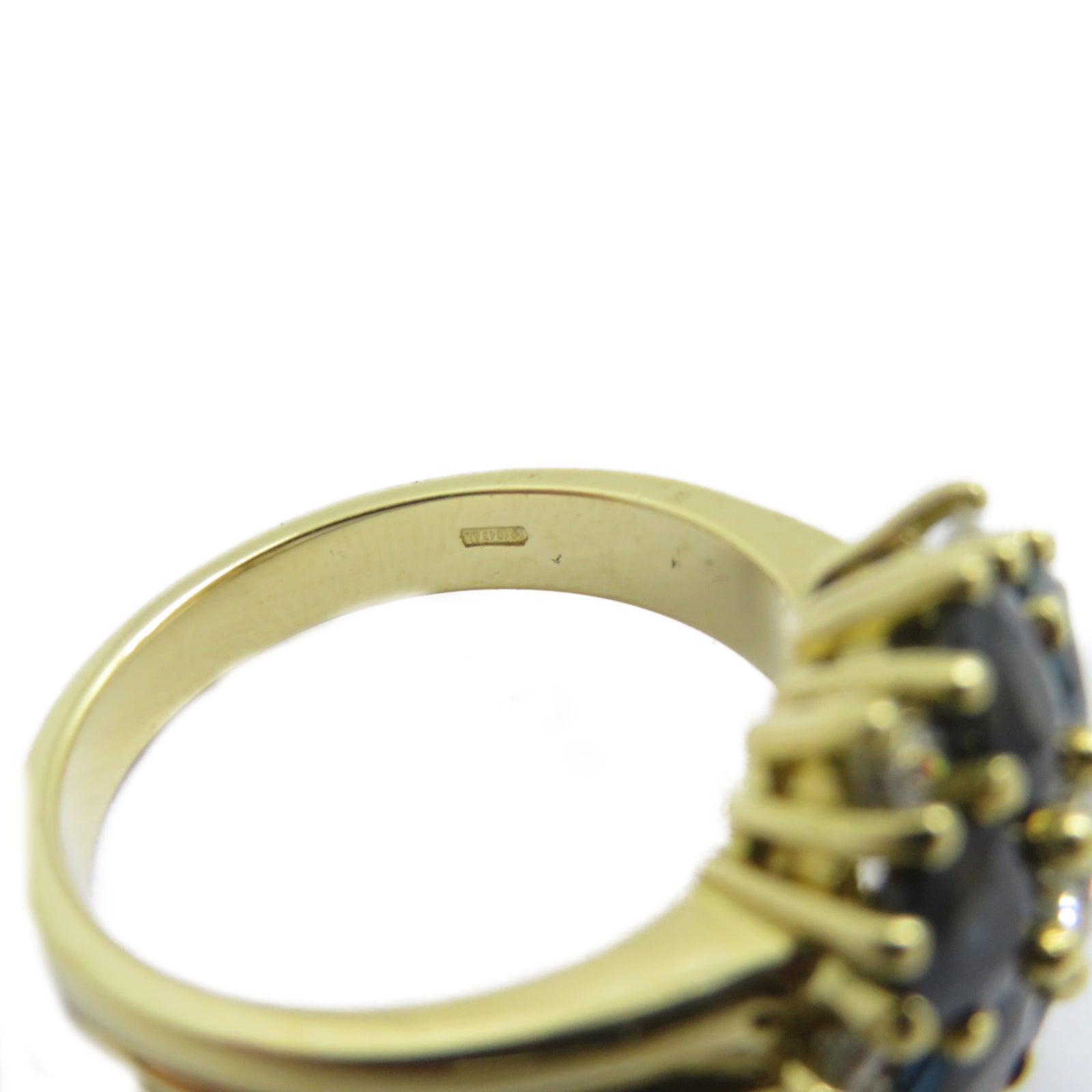 JEWELRY 【激減優惠】18K黃金Sapphire Ring藍寶石鑽石戒指US#7.25