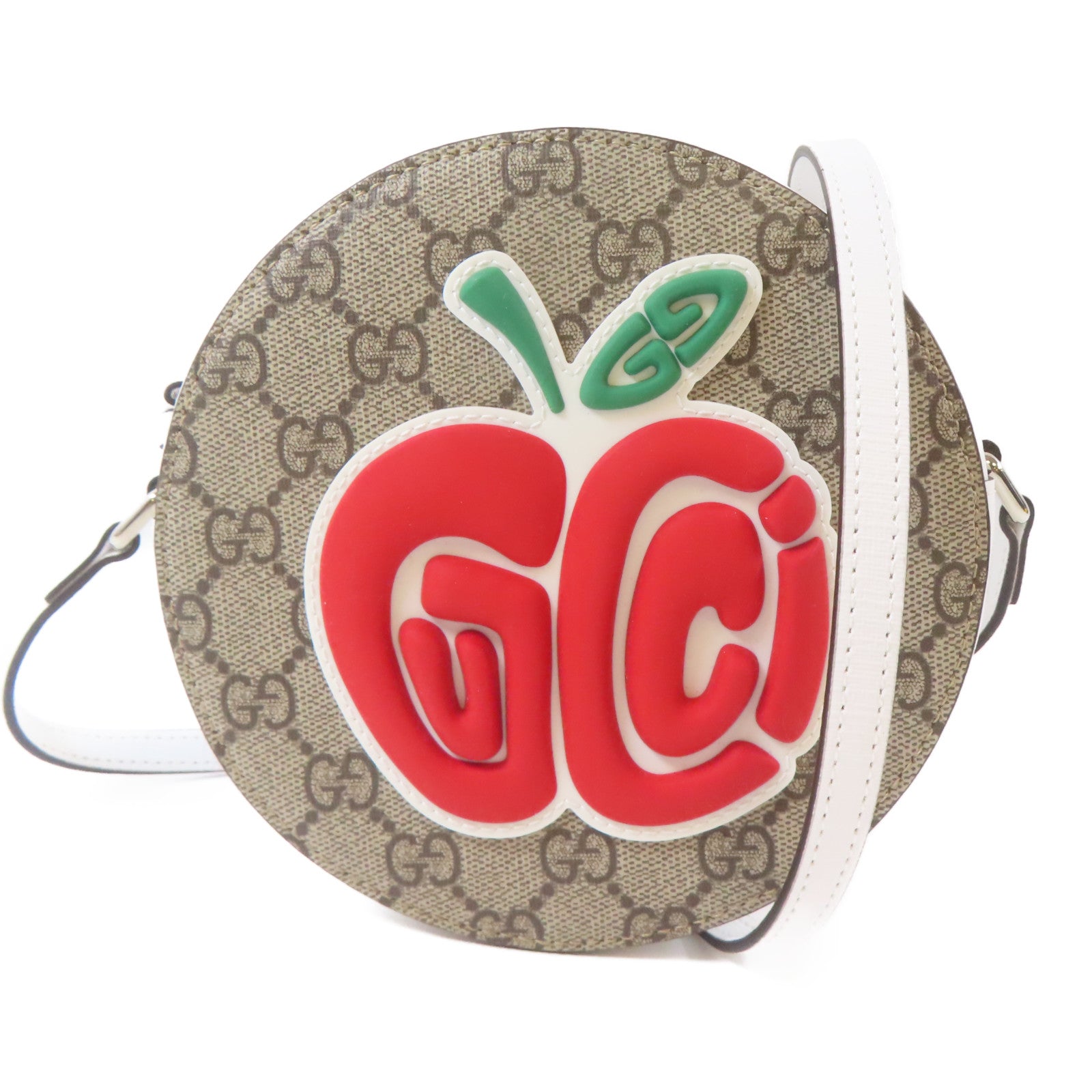 GUCCI 【激減優惠】塗層帆布Children's Shoulder Bag銀扣肩背袋啡色/白色