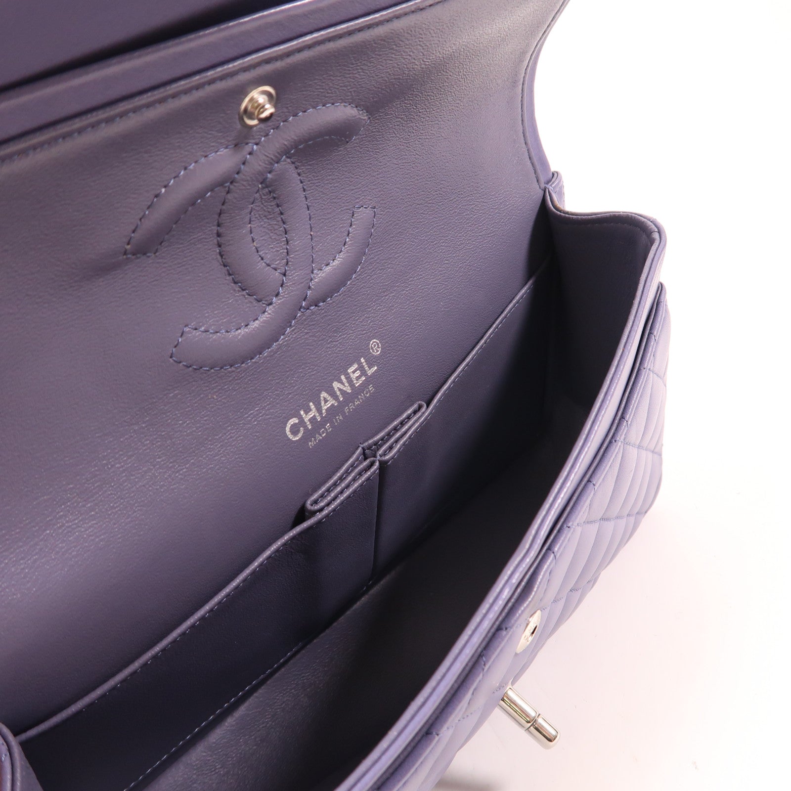 CHANEL 羊皮皮革Classic 25銀扣鏈帶肩背袋