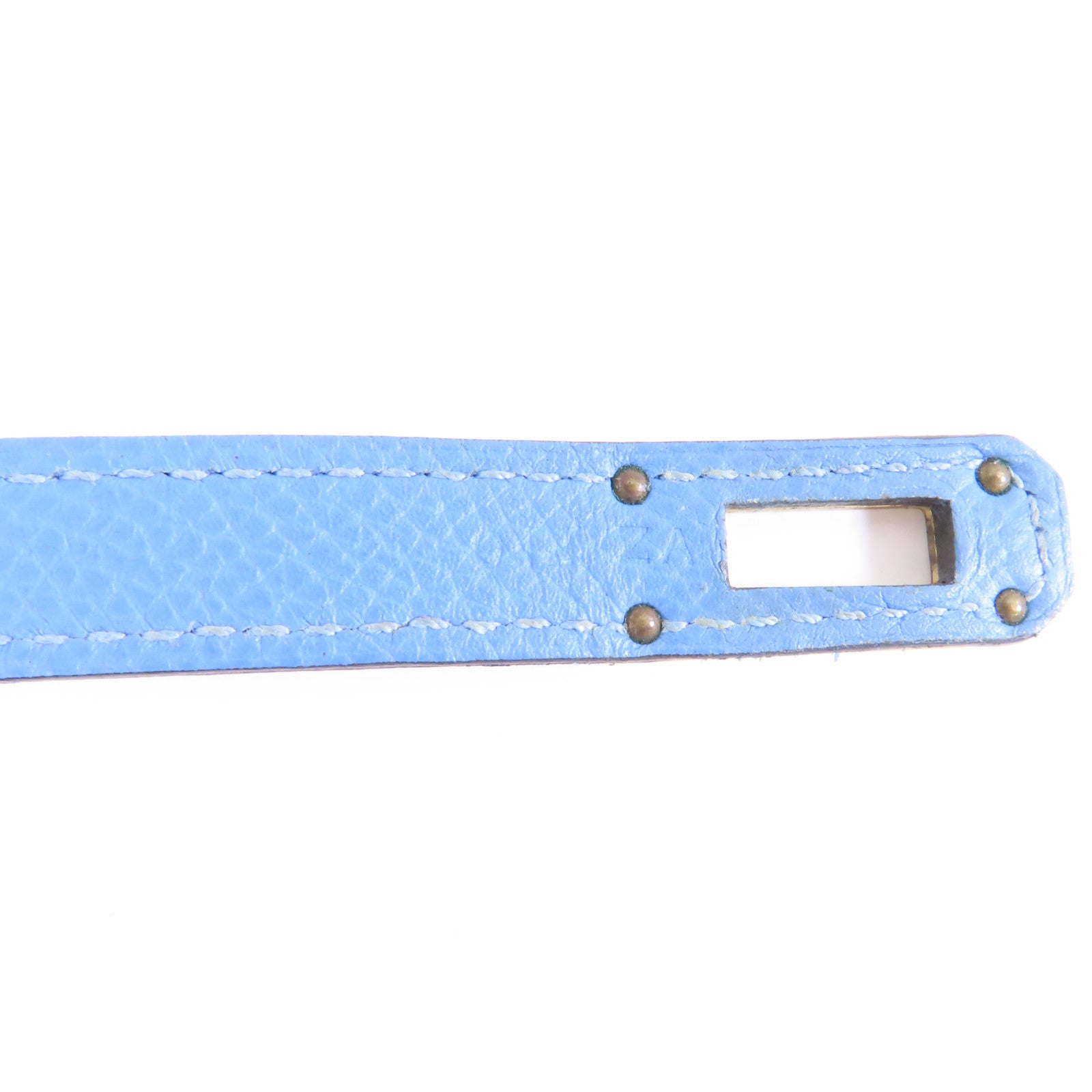 HERMES 【激減優惠】Epsom皮革Kelly Compact Wallet金扣錢包Blue Paradis/藍色