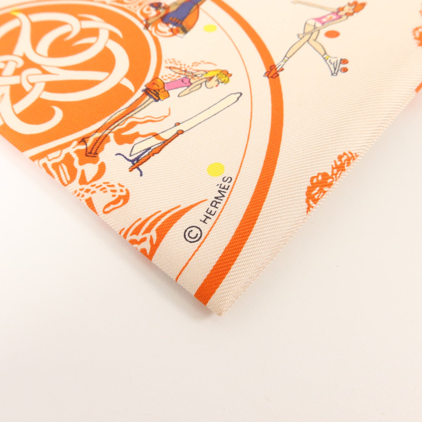 HERMES 絲質Silky Pocket Cosmetic Pouch小袋Geranium/Nata/Gold
