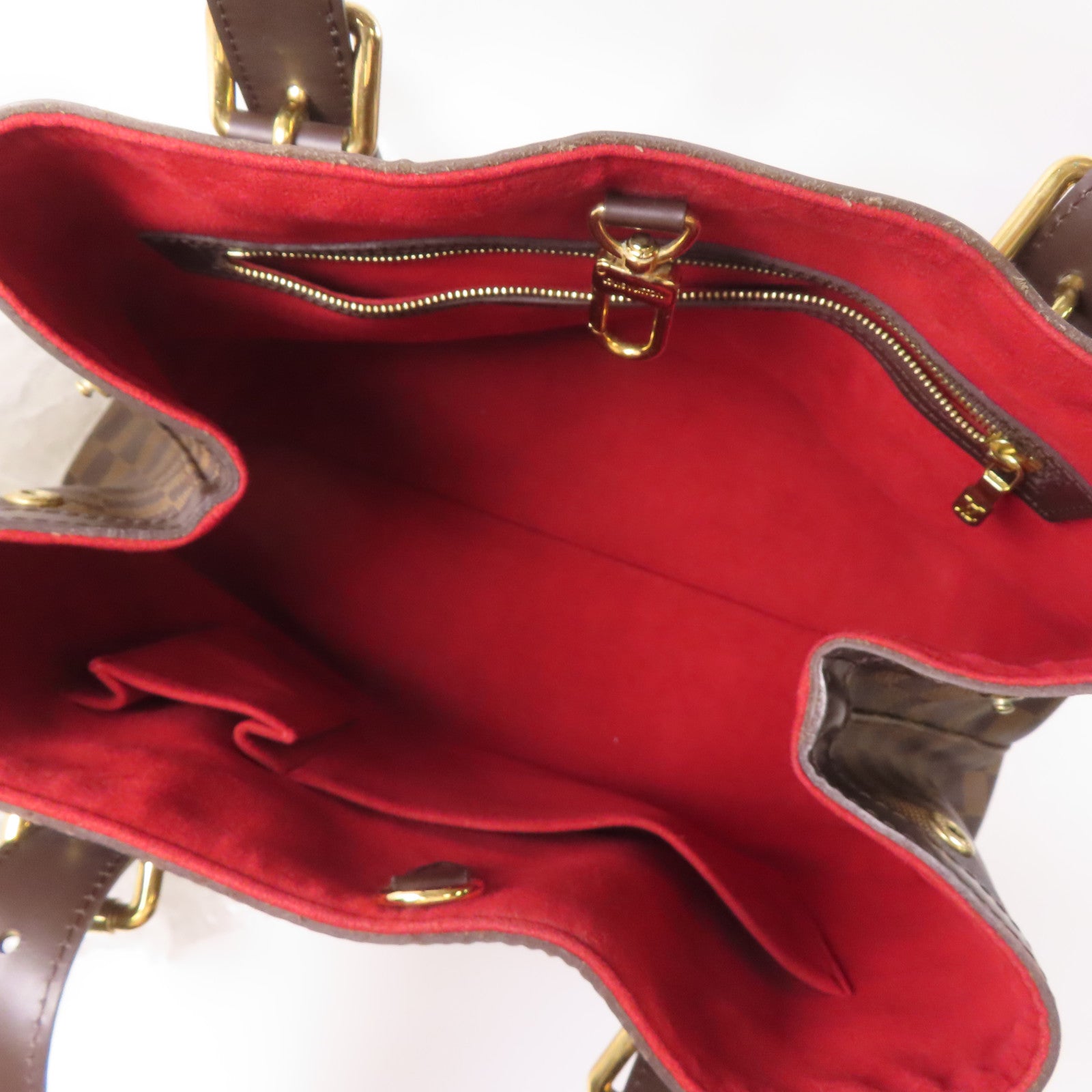 LOUIS VUITTON 【激減優惠】Damier Hampstead MM金扣手挽袋/肩背袋啡色