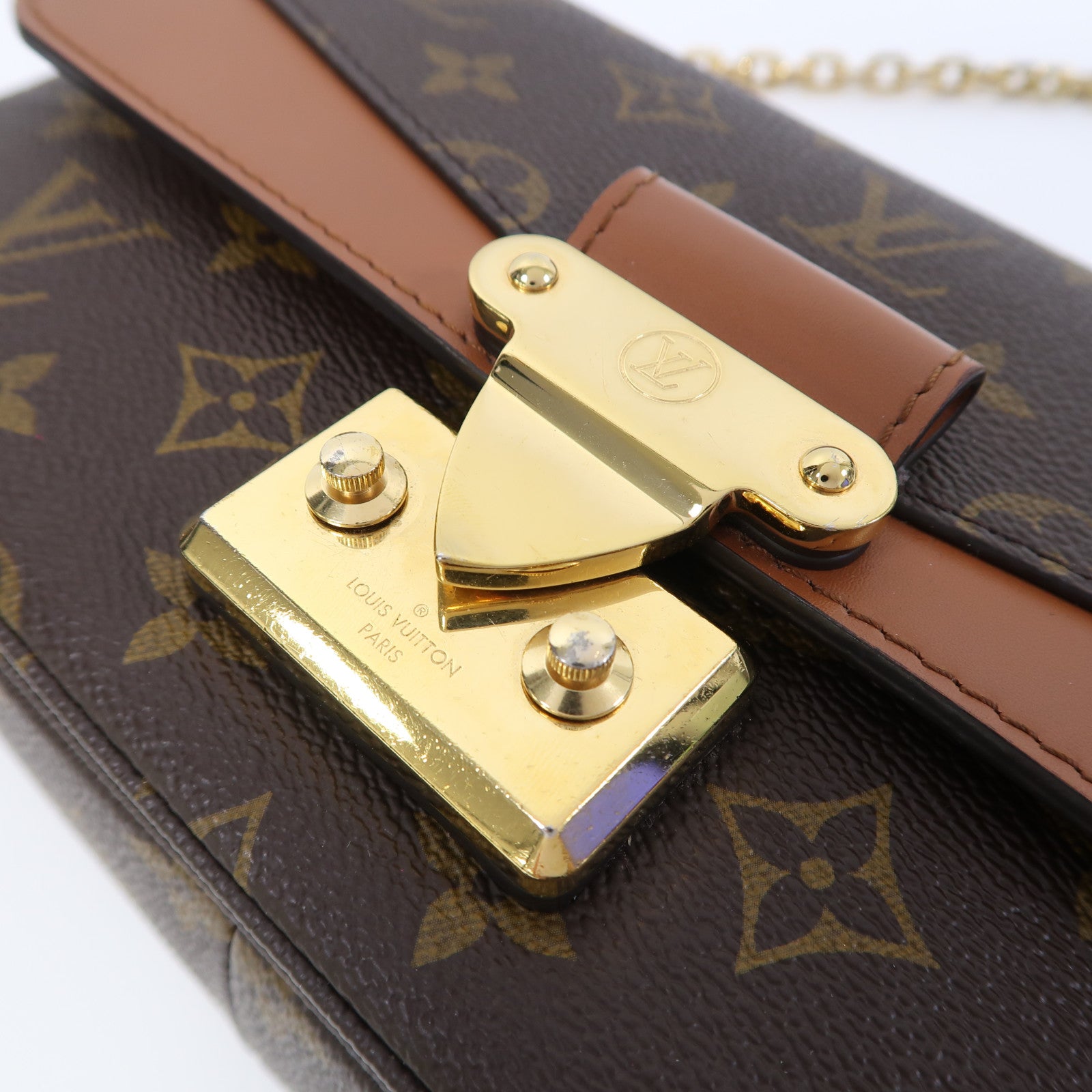 LOUIS VUITTON 【激減優惠】Monogram Marceau金扣鏈帶肩背袋啡色