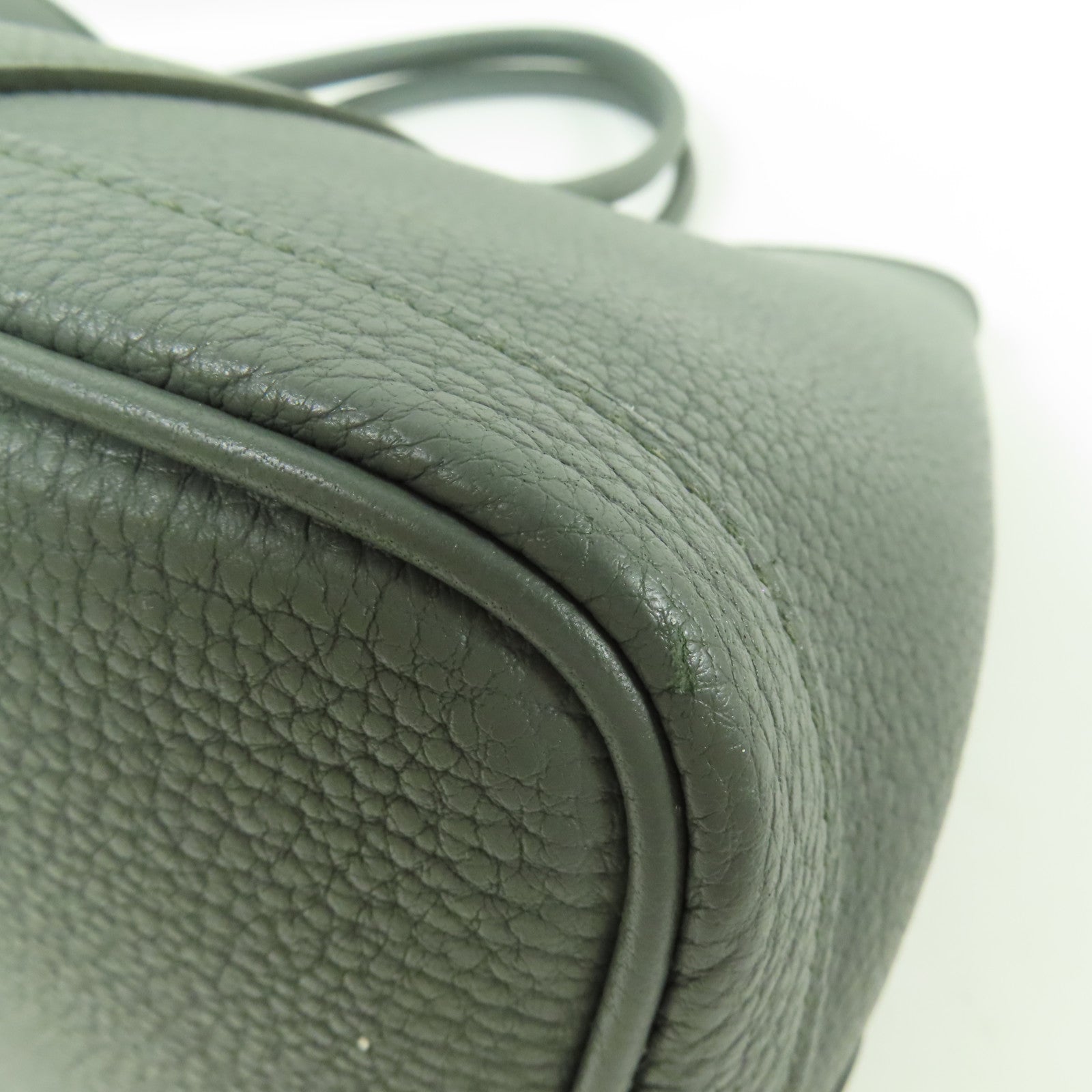 HERMES Negonda皮革Garden Party TPM銀扣手挽袋Vert Amande