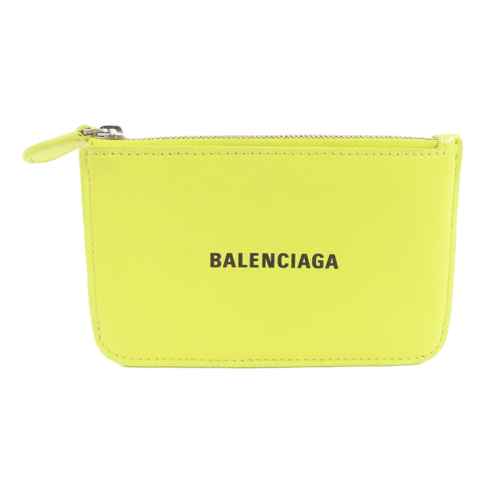 BALENCIAGA 牛皮皮革Card Case銀扣卡片套黃色
