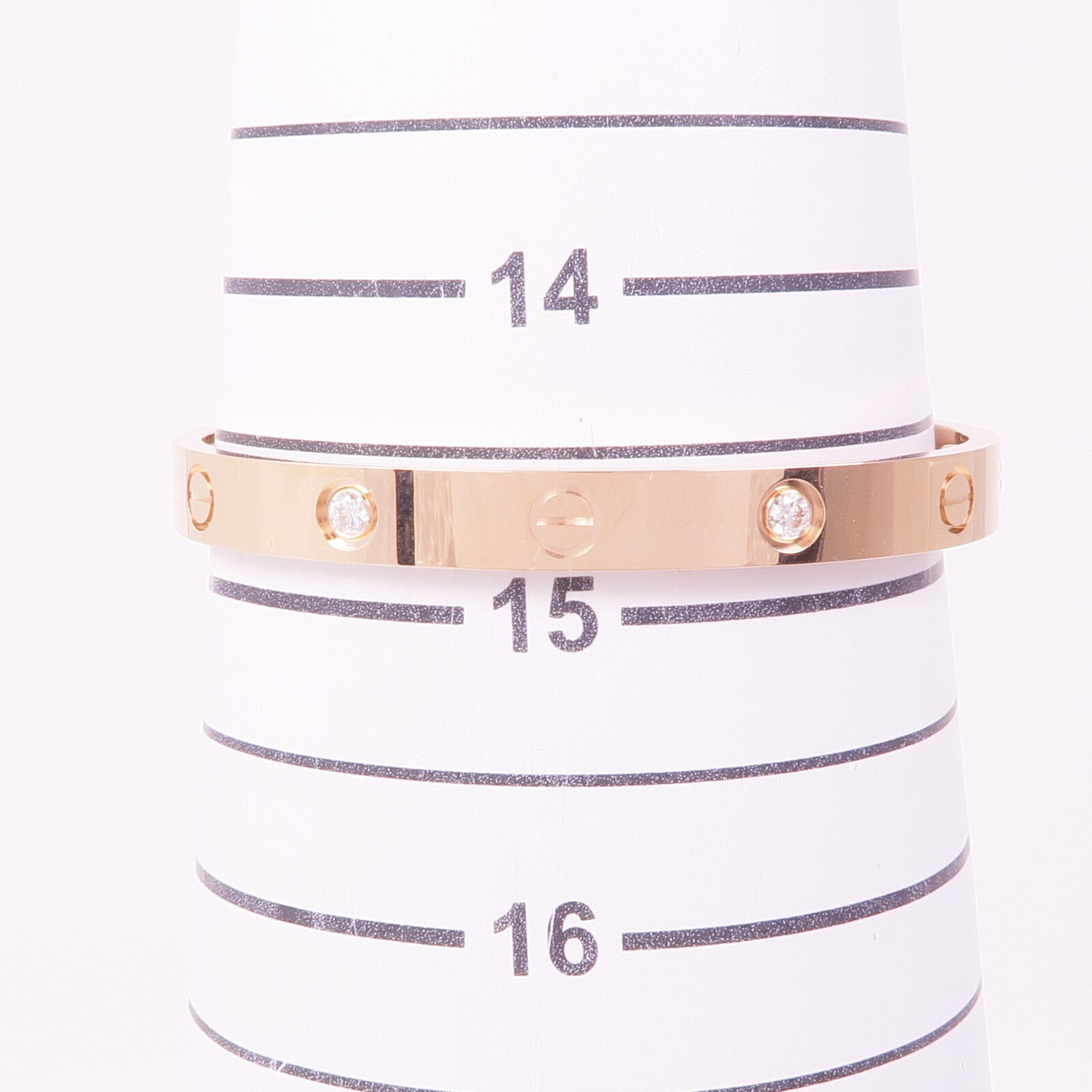 CARTIER 18K玫瑰金Love Bracelet 4 Diamonds鑽石手鐲Cartier#16