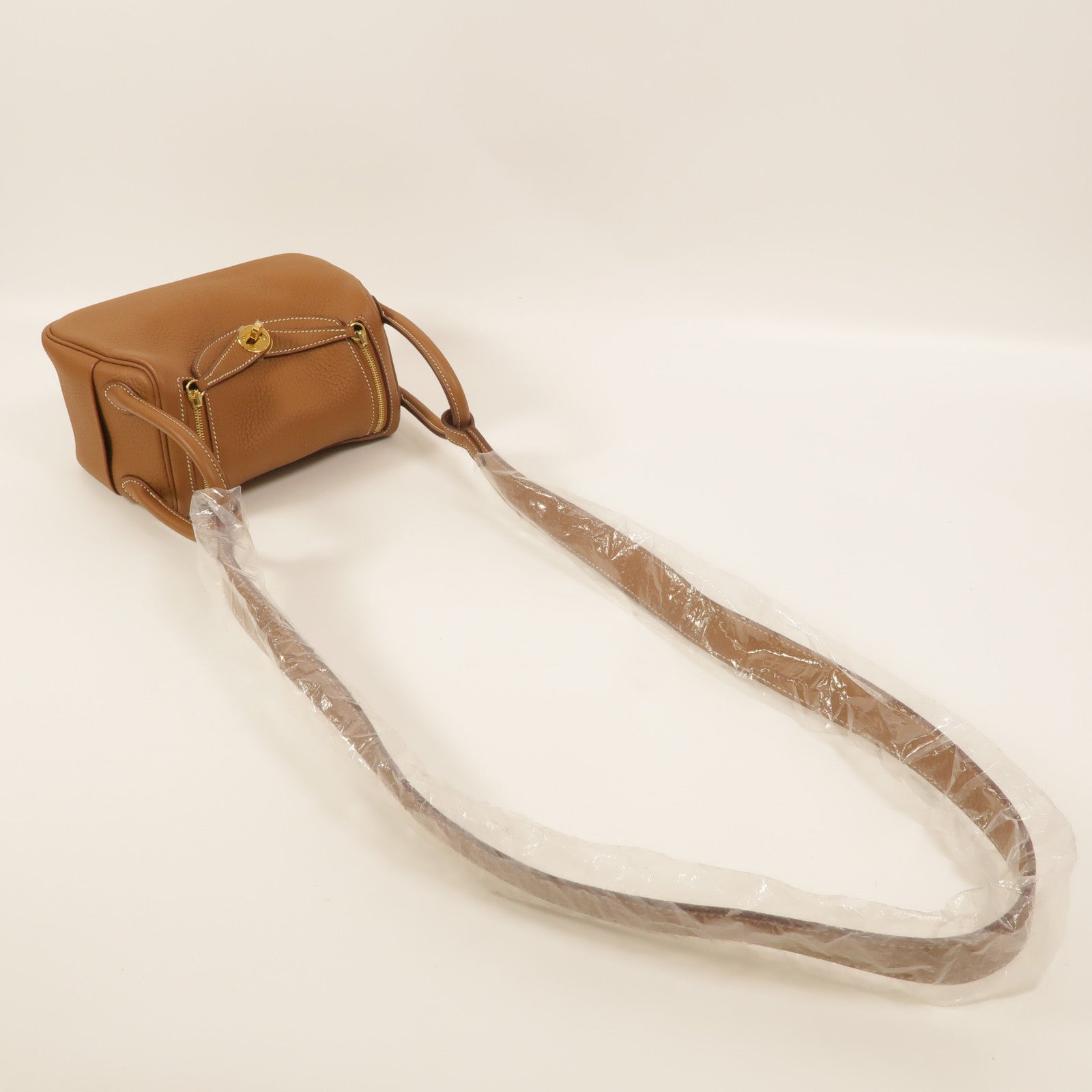 HERMES Clemence皮革Mini Lindy金扣手挽肩背兩用袋