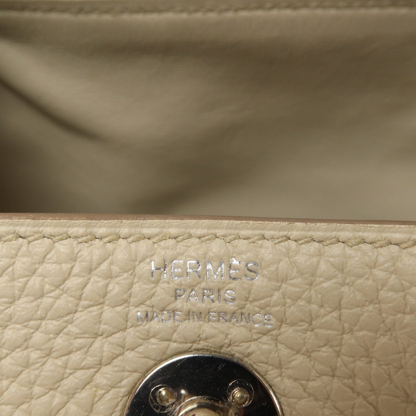 HERMES Clemence皮革Mini Lindy手挽肩背兩用袋Beton