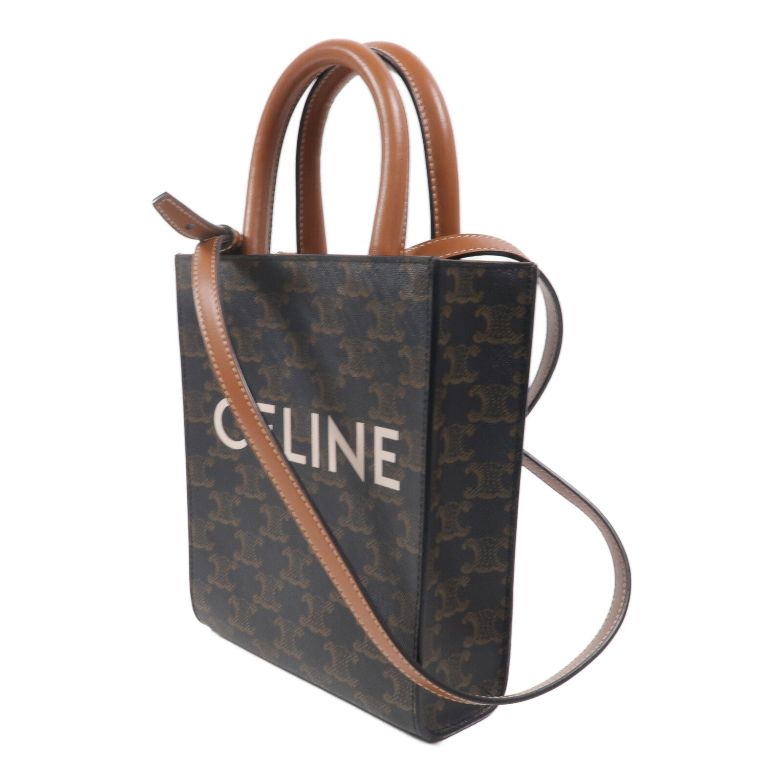 CELINE 塗層帆布Mini Vertical Cabas手挽肩背兩用袋