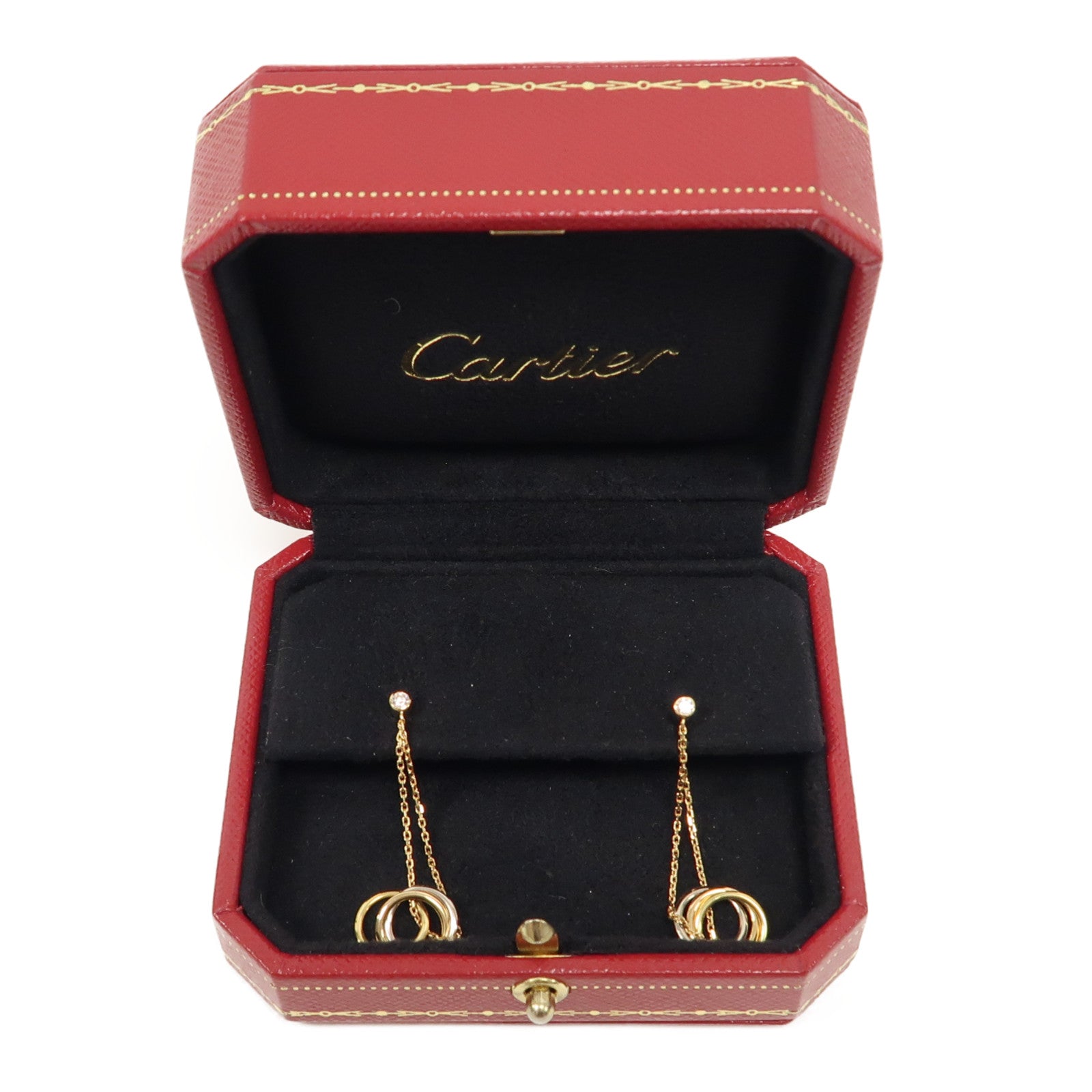 CARTIER 18K黃金/白金/玫瑰金Trinity Earrings耳環