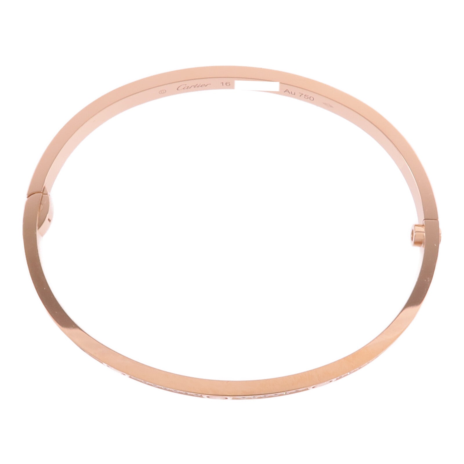 CARTIER 18K玫瑰金Love Bracelet Small Model Paved鑽石手鐲