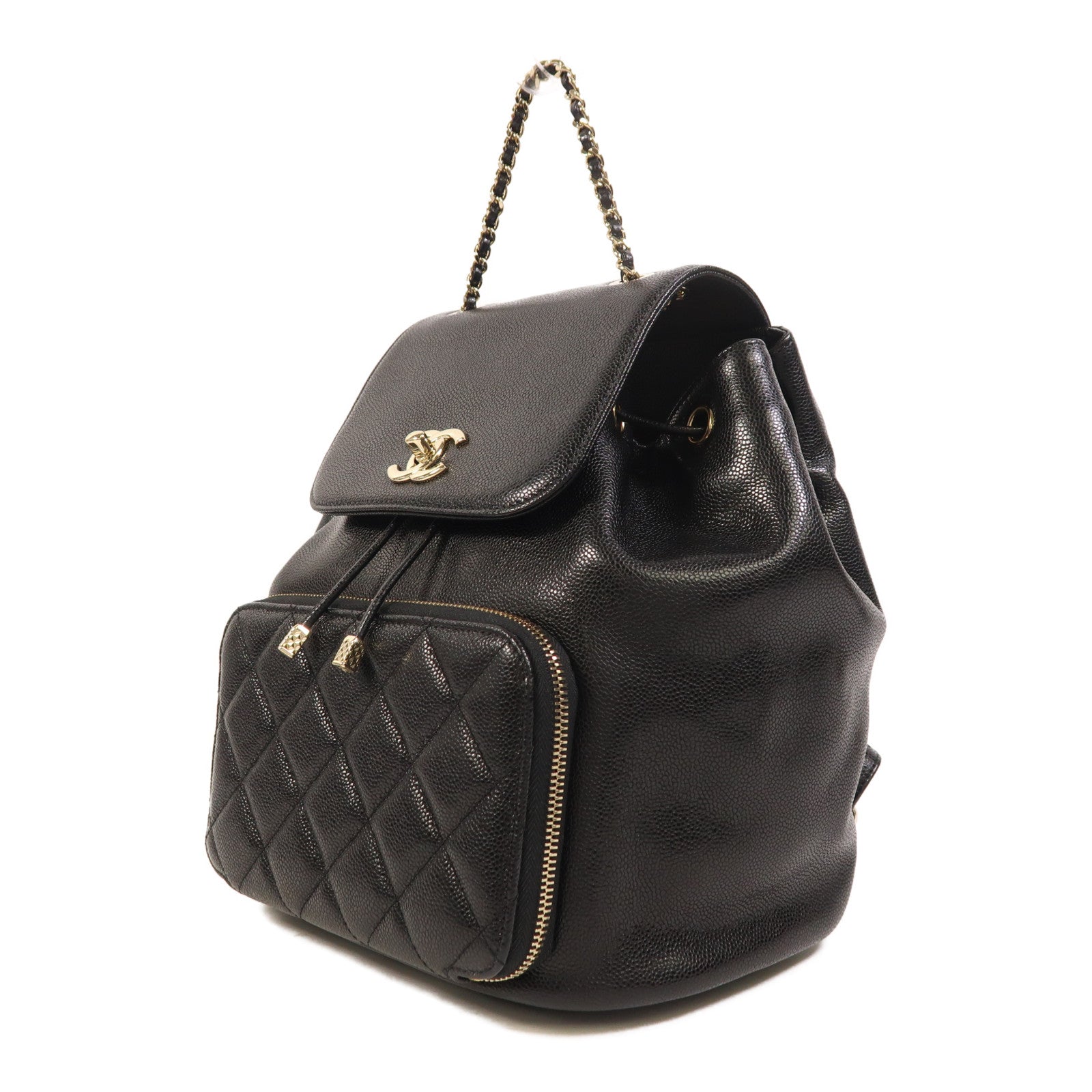 CHANEL 牛皮皮革Affinity Backpack金扣背包