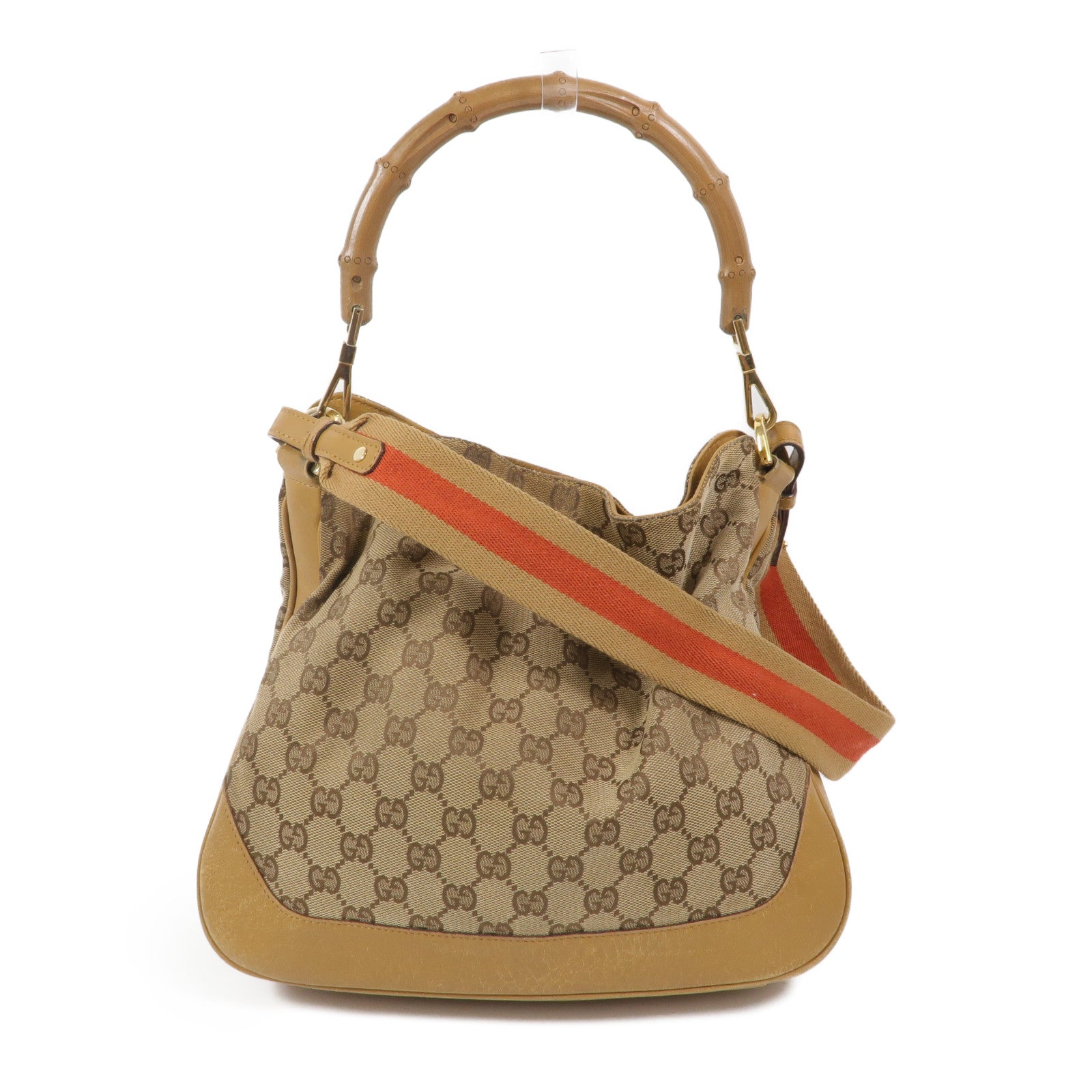 GUCCI 帆布Bamboo 2 Way Shoulder手挽肩背兩用袋